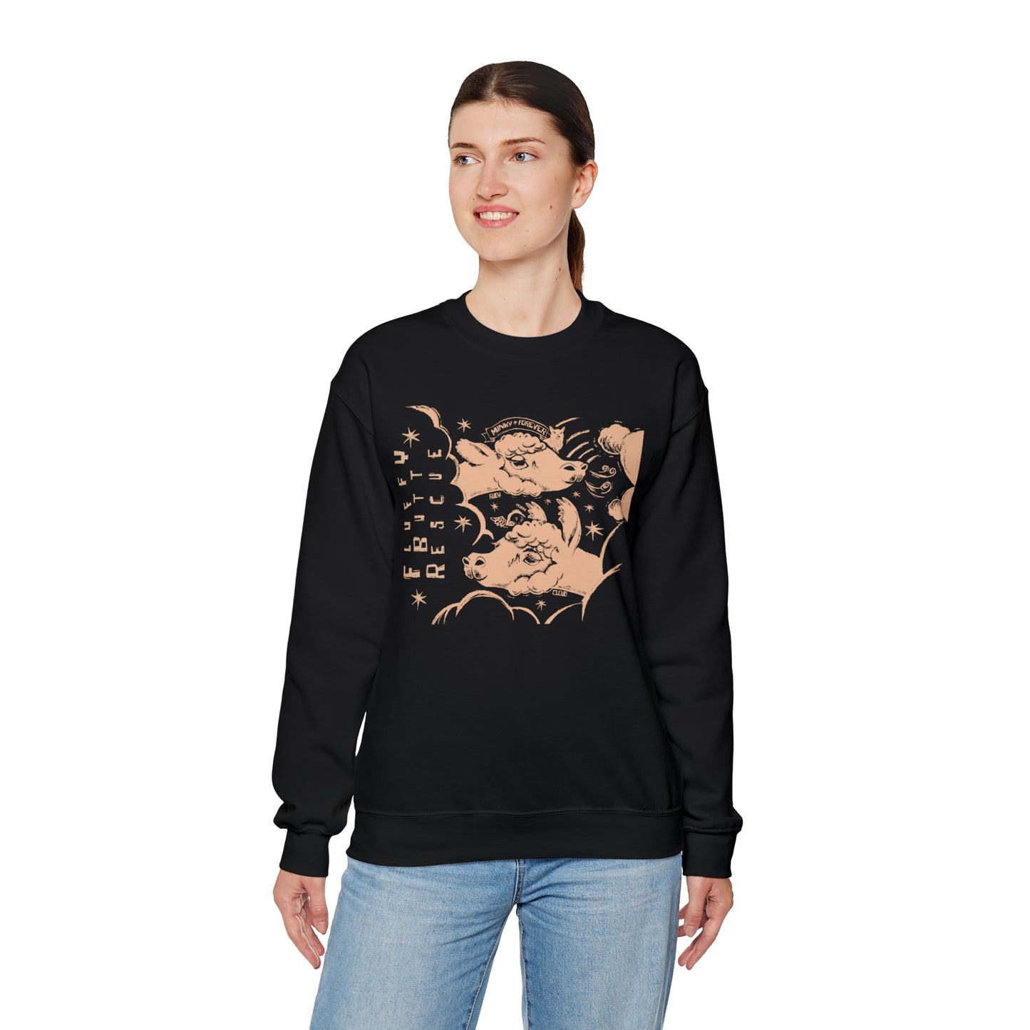 Fluffy Butt Rescue - Minky & Cloud Forever - Unisex Heavy Blend™ Crewneck Sweatshirt