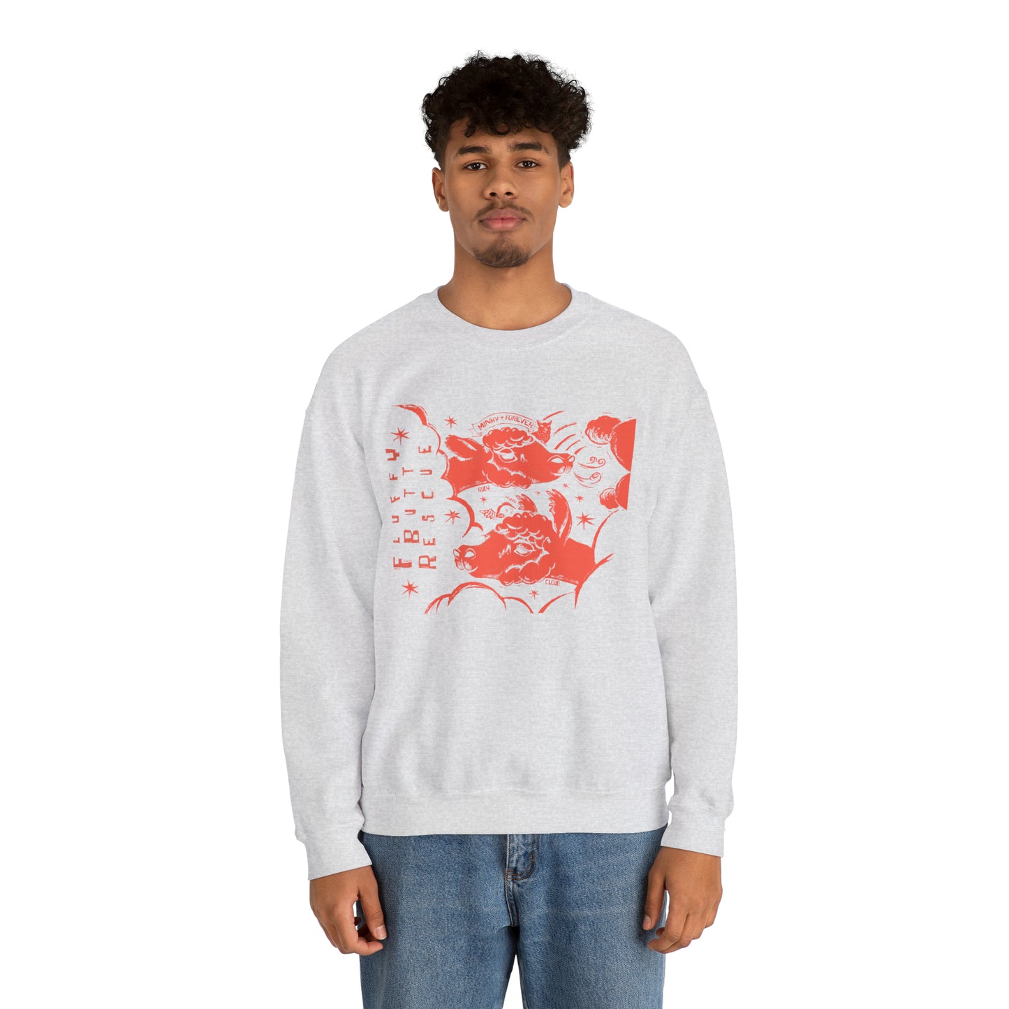 Fluffy Butt Rescue - Minky & Cloud Forever - Unisex Heavy Blend™ Crewneck Sweatshirt