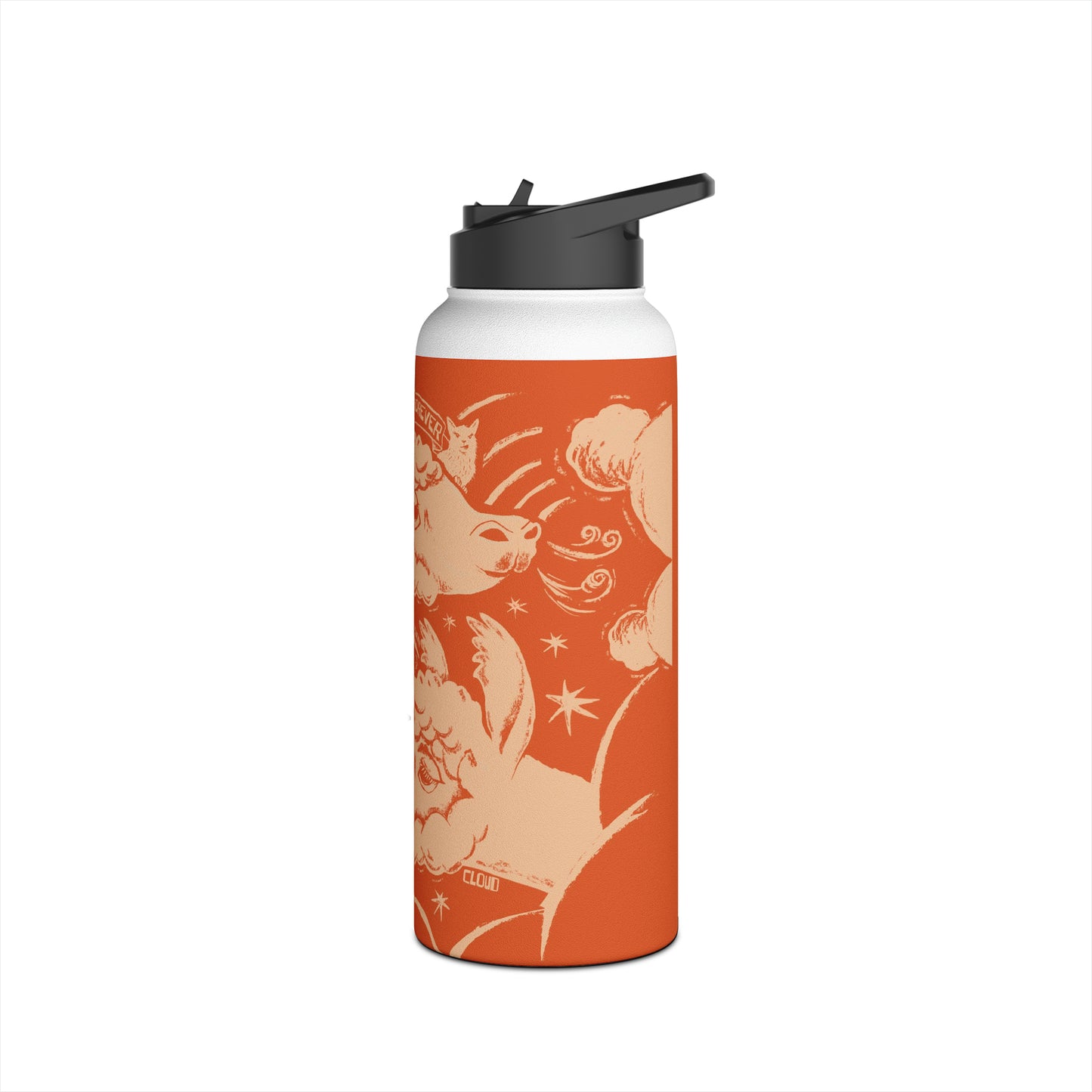 Fluffy Butt Rescue - Minky Forever - Stainless Steel Water Bottle, Standard Lid