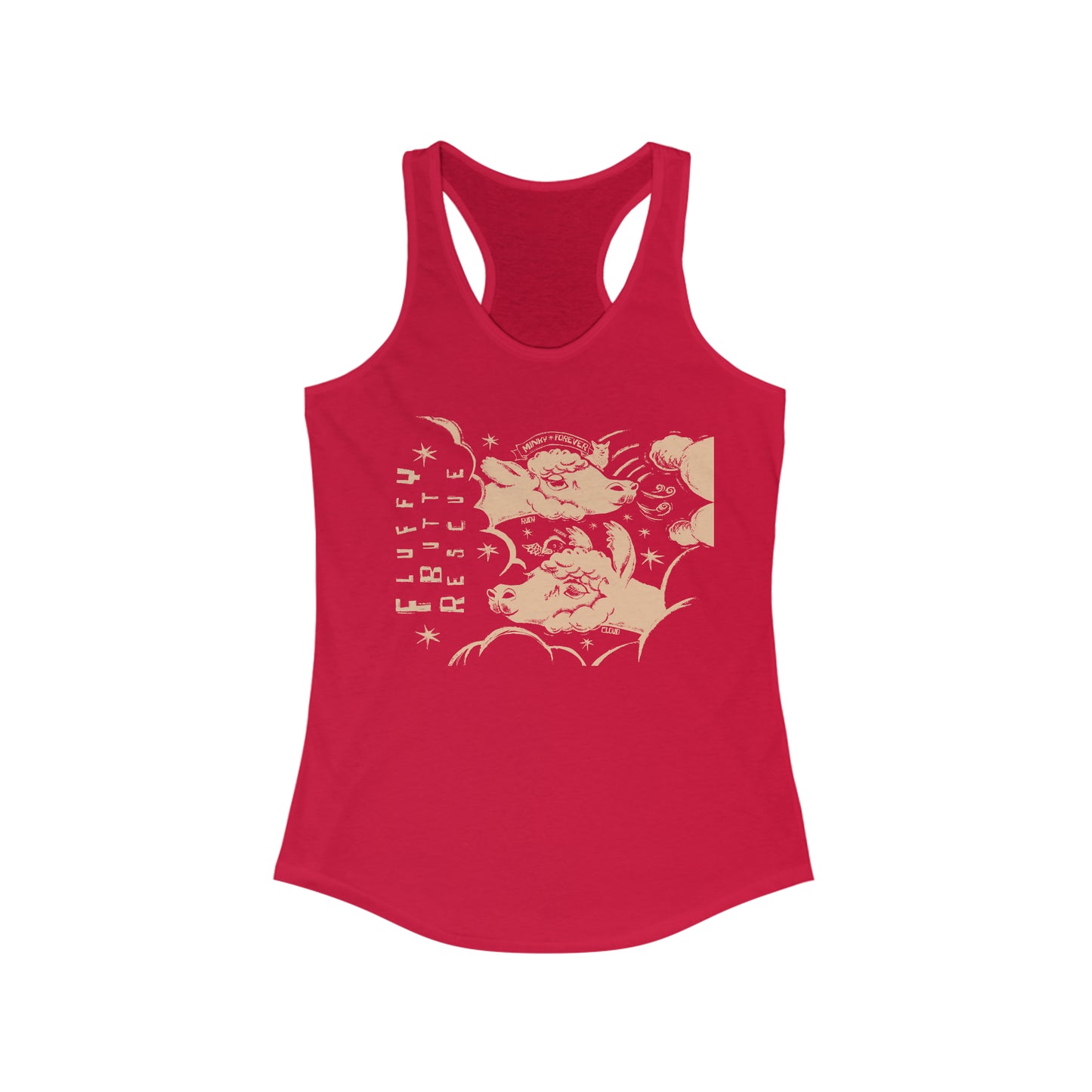 Fluffy Butt Rescue - Minky Forever - Women's Ideal Racerback Tank