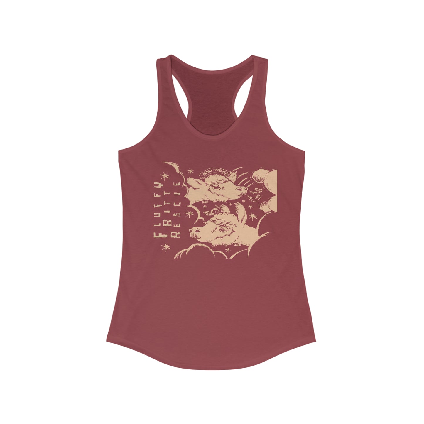 Fluffy Butt Rescue - Minky Forever - Women's Ideal Racerback Tank