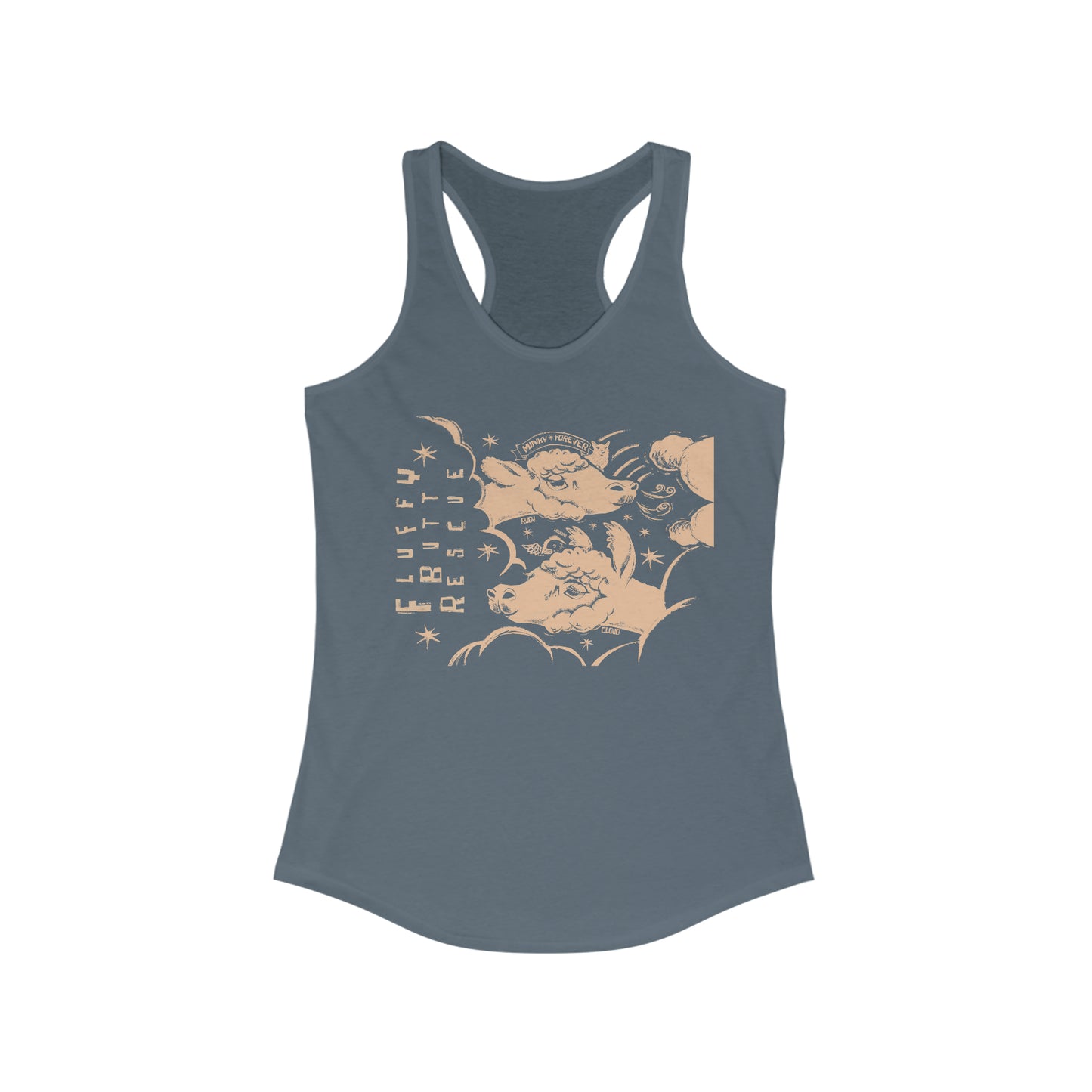Fluffy Butt Rescue - Minky Forever - Women's Ideal Racerback Tank
