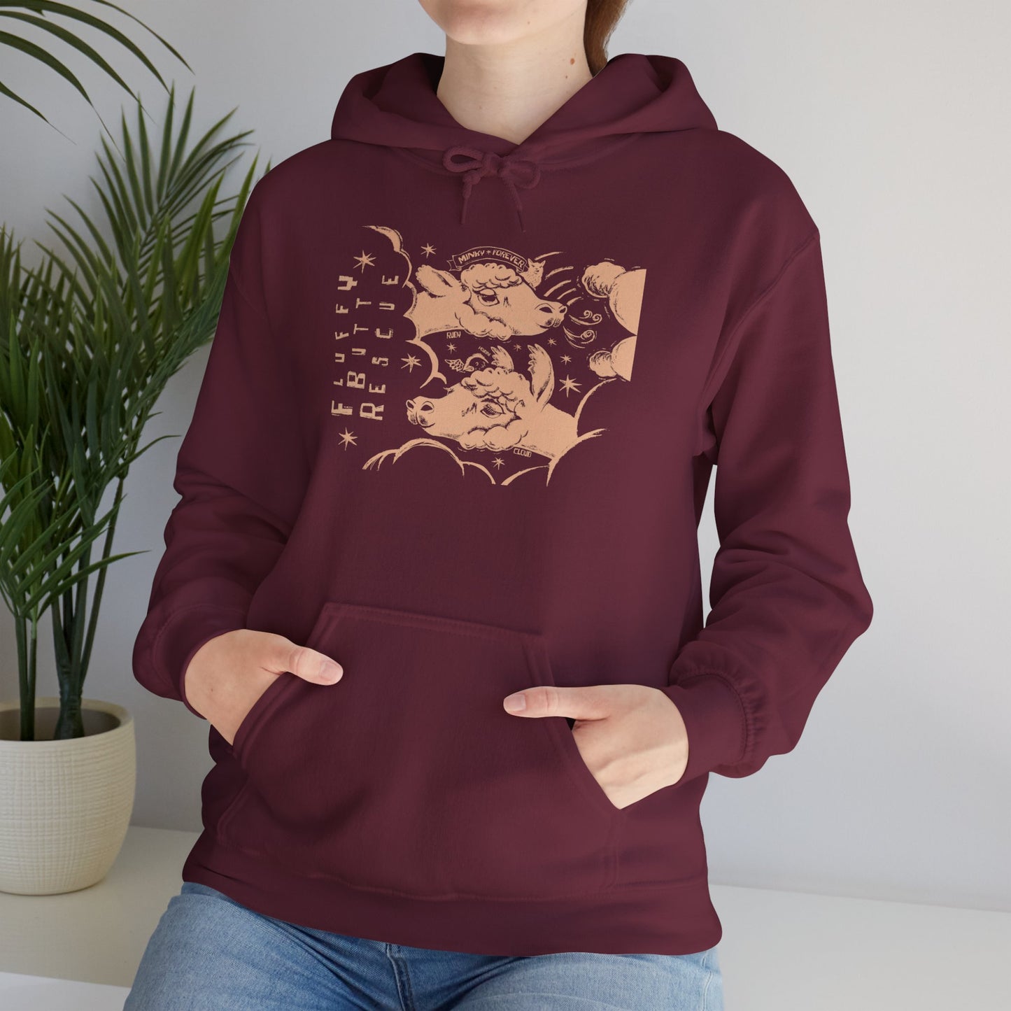 Fluffy Butt Rescue - Minky Forever - Unisex Heavy Blend™ Hooded Sweatshirt