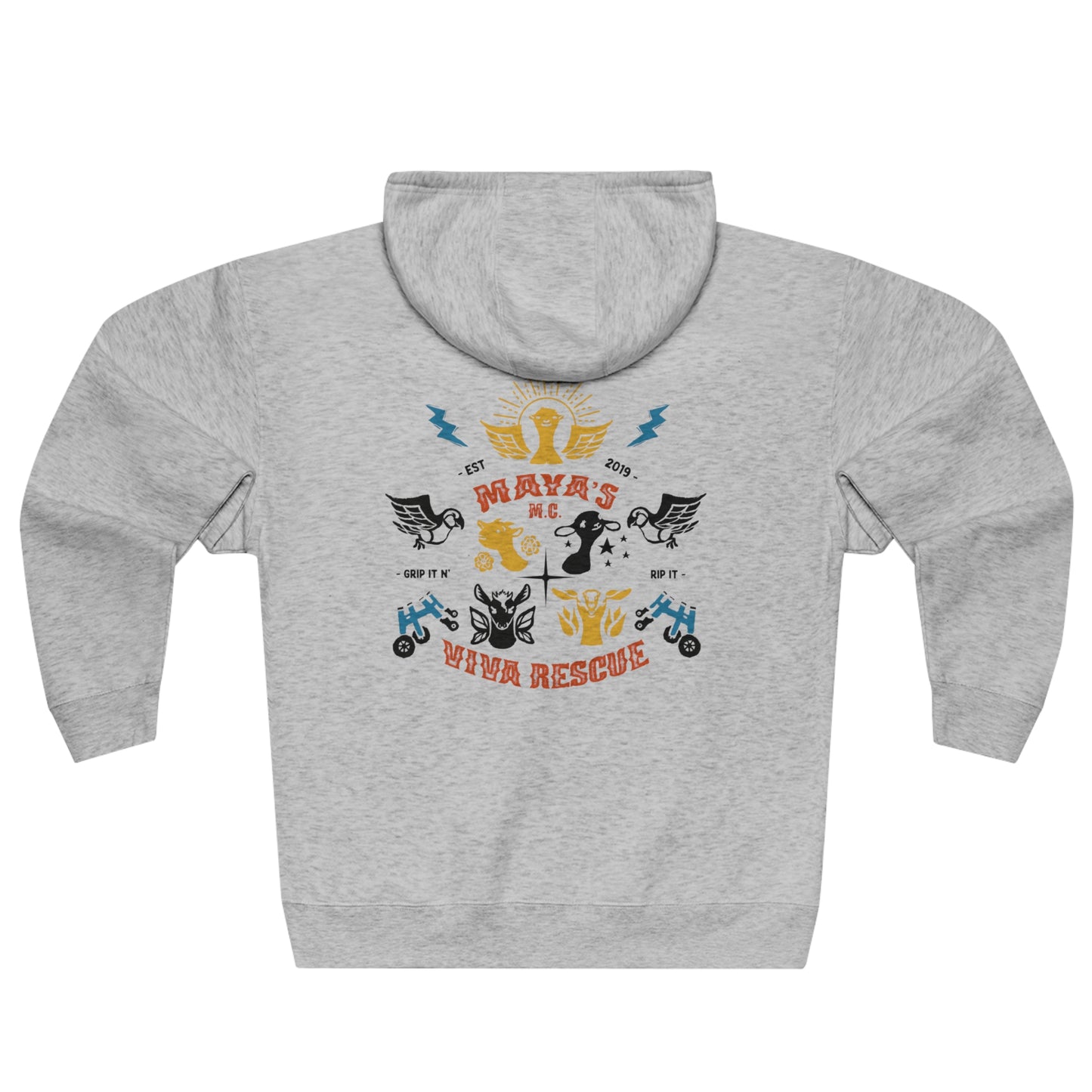 Viva Rescue - Maya's Motorcycle Club - Unisex Premium Full Zip Hoodie