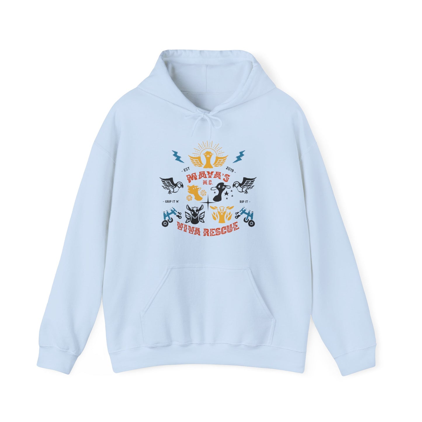 Viva Rescue - Maya's Motorcycle Club - Unisex Heavy Blend™ Hooded Sweatshirt