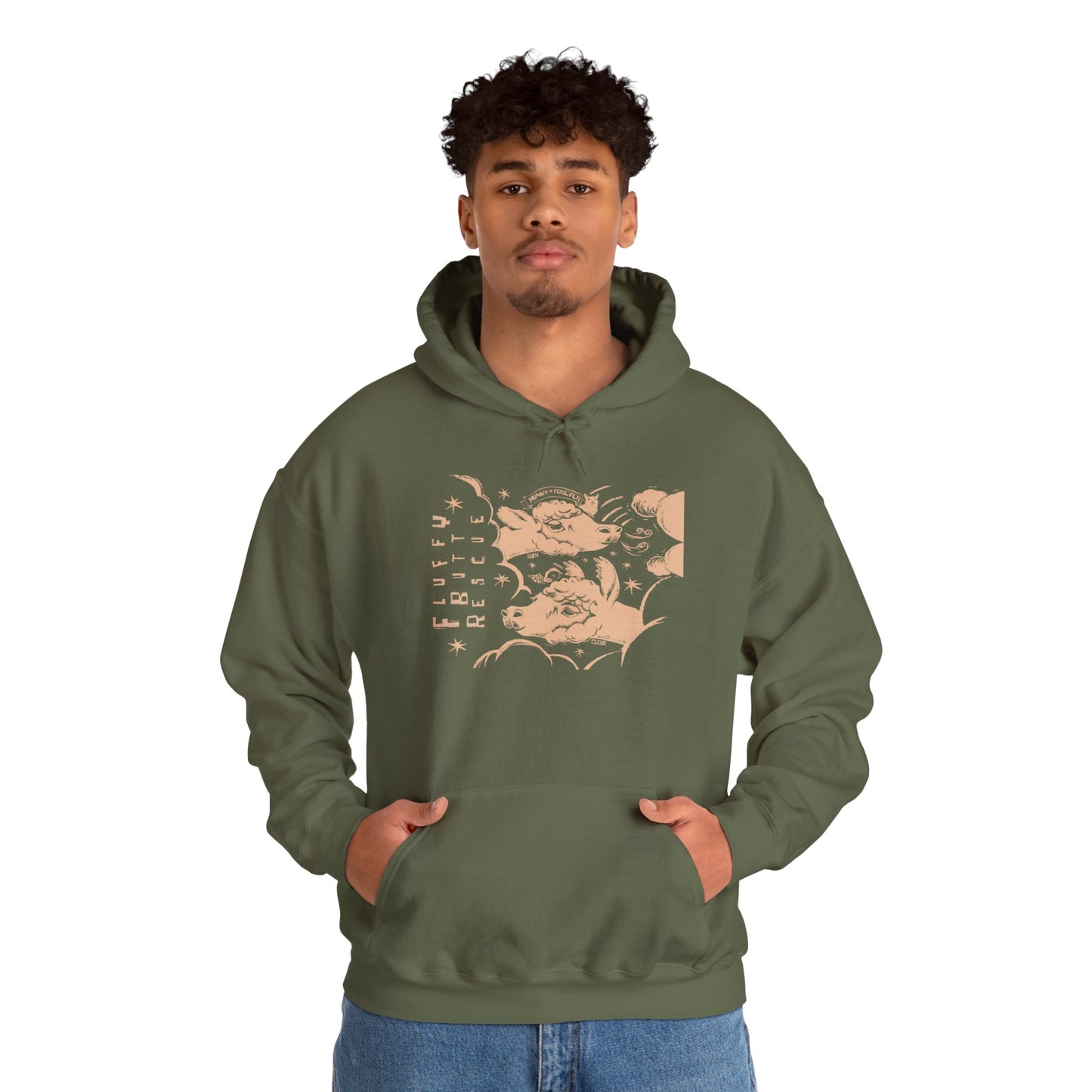 Fluffy Butt Rescue - Minky Forever - Unisex Heavy Blend™ Hooded Sweatshirt