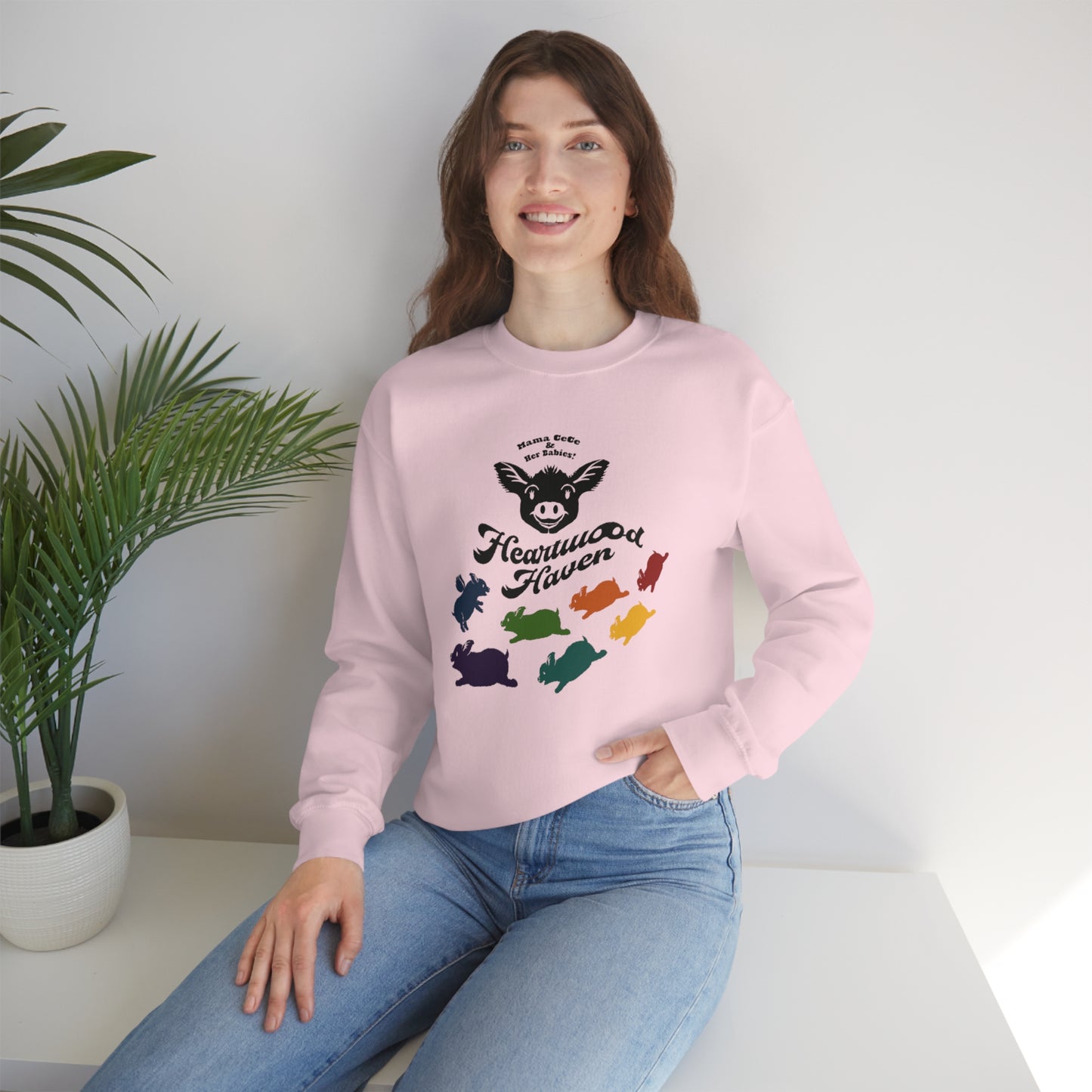 Heartwood Haven - Mama CeCe & Her Babies - Unisex Heavy Blend™ Crewneck Sweatshirt