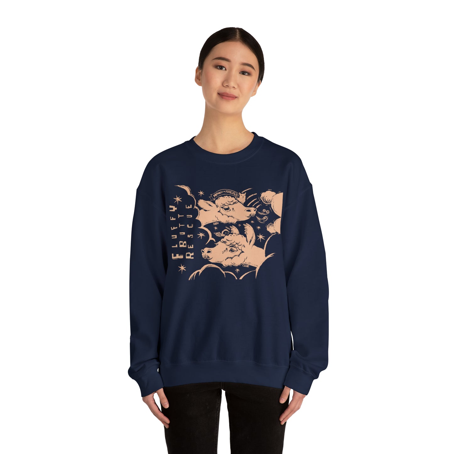 Fluffy Butt Rescue - Minky & Cloud Forever - Unisex Heavy Blend™ Crewneck Sweatshirt