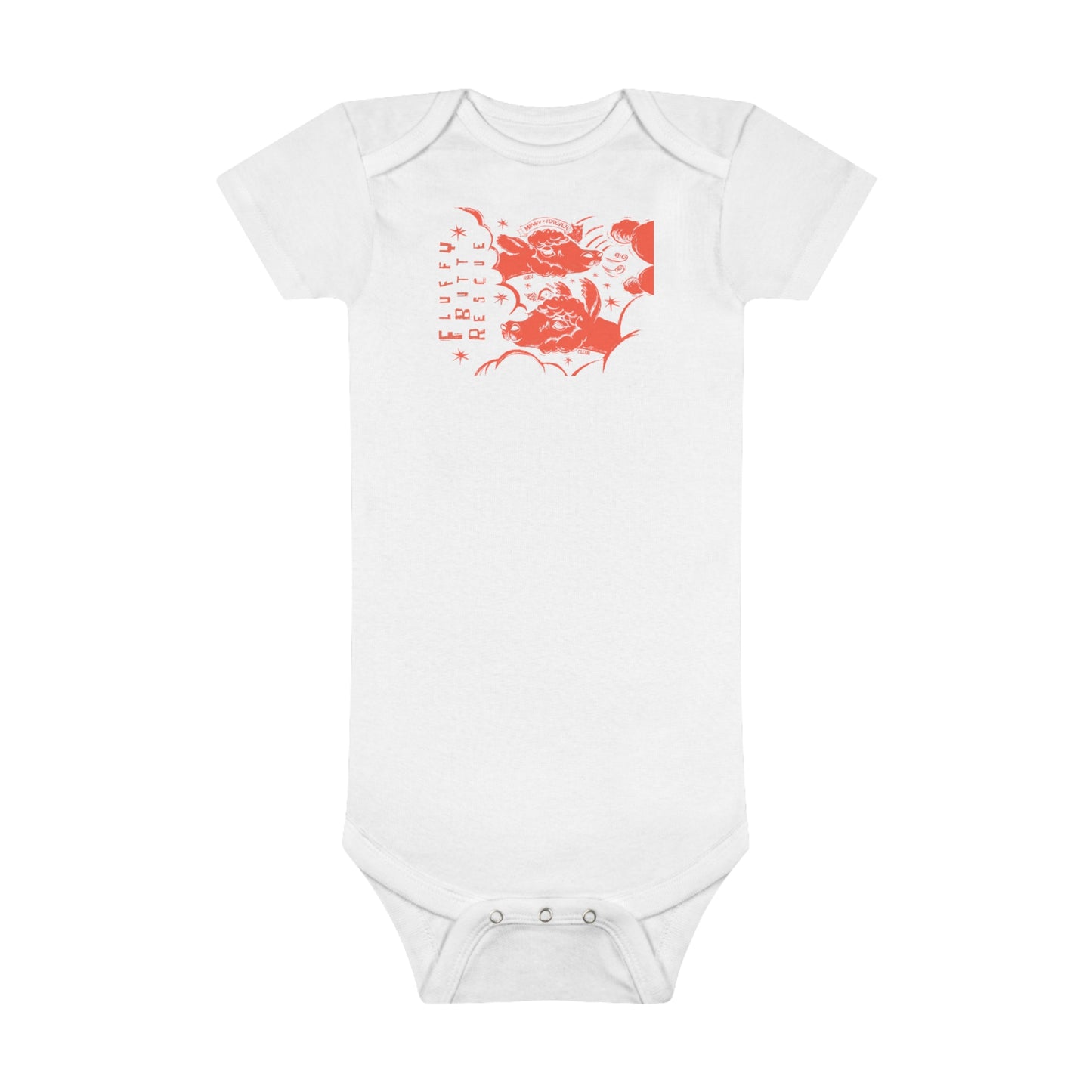 Fluffy Butt Rescue - Minky & Cloud Forever - Baby Short Sleeve Onesie®