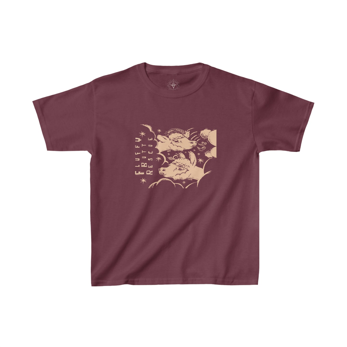 Fluffy Butt Rescue - Minky & Cloud Forever - Kids Heavy Cotton™ Tee