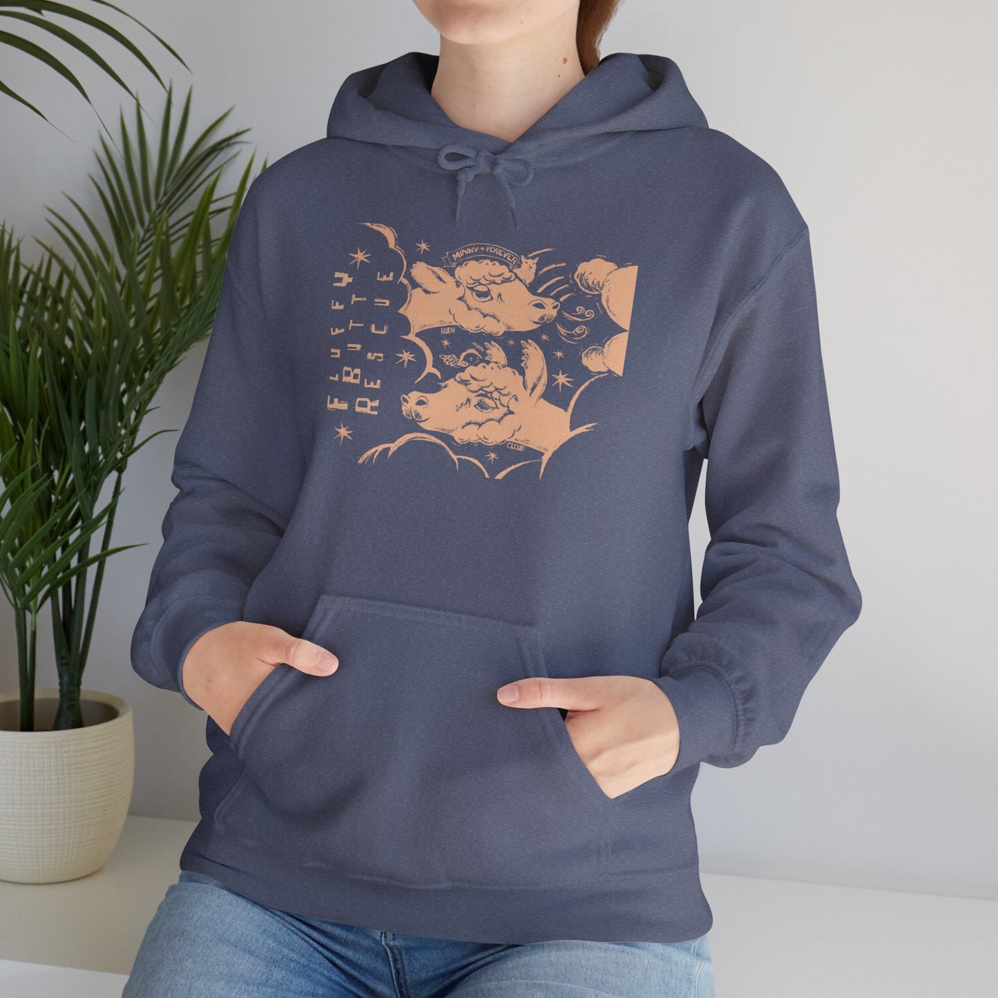 Fluffy Butt Rescue - Minky Forever - Unisex Heavy Blend™ Hooded Sweatshirt
