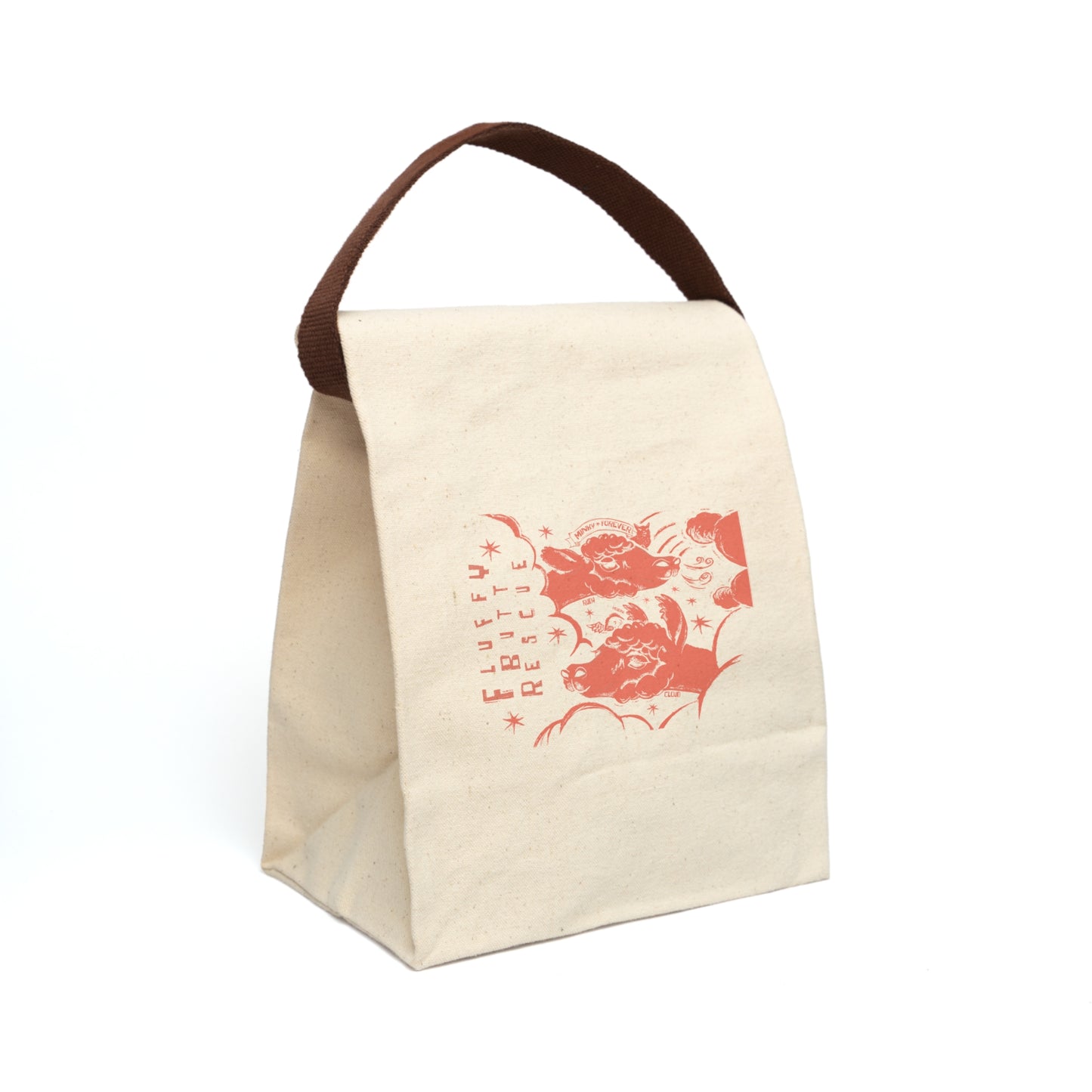 Fluffy Butt Rescue - Minky Forever - Canvas Lunch Bag With Strap