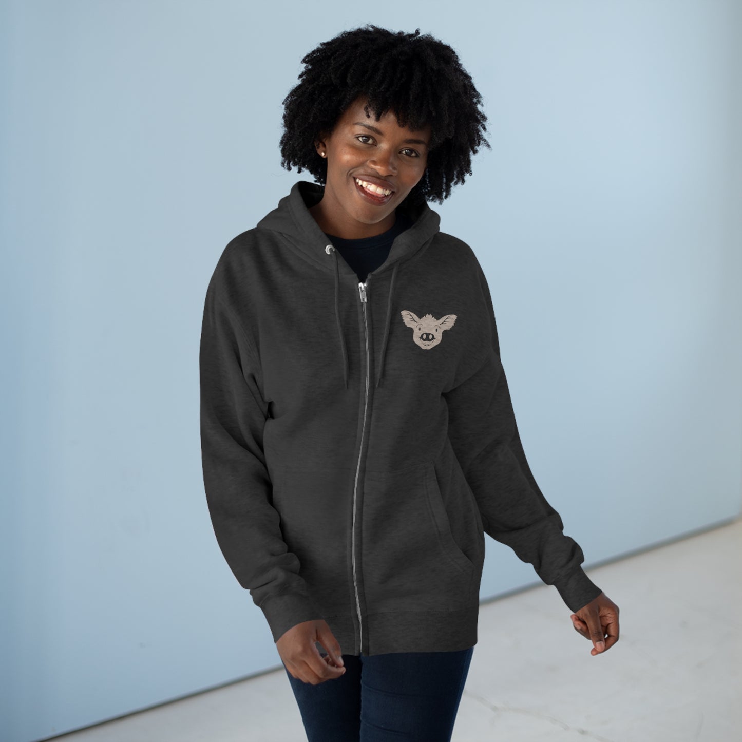Heartwood Haven - Mama Cece & Her Babies Unisex Premium Full Zip Hoodie