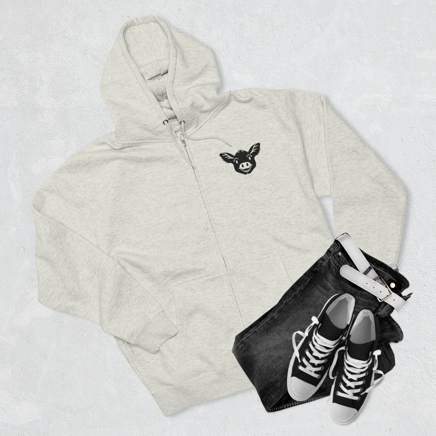 Heartwood Haven - Mama Cece & Her Babies Unisex Premium Full Zip Hoodie