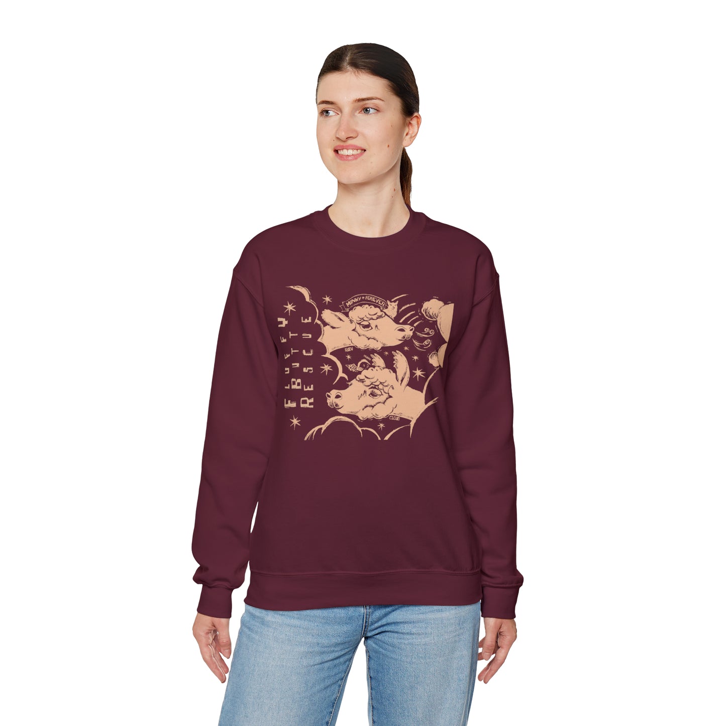 Fluffy Butt Rescue - Minky & Cloud Forever - Unisex Heavy Blend™ Crewneck Sweatshirt