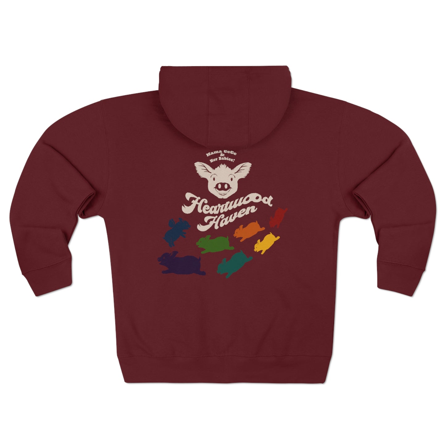 Heartwood Haven - Mama Cece & Her Babies Unisex Premium Full Zip Hoodie