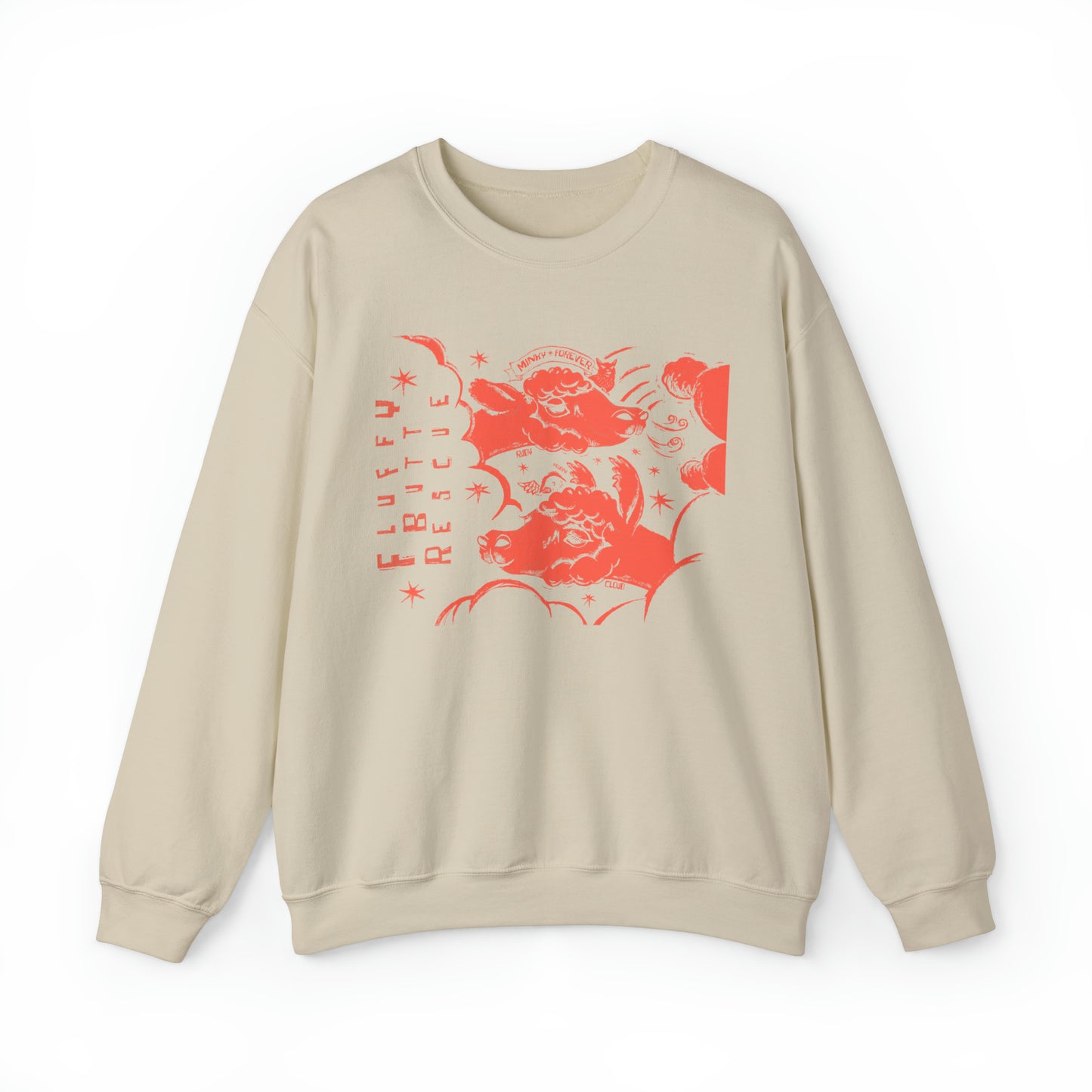Fluffy Butt Rescue - Minky & Cloud Forever - Unisex Heavy Blend™ Crewneck Sweatshirt