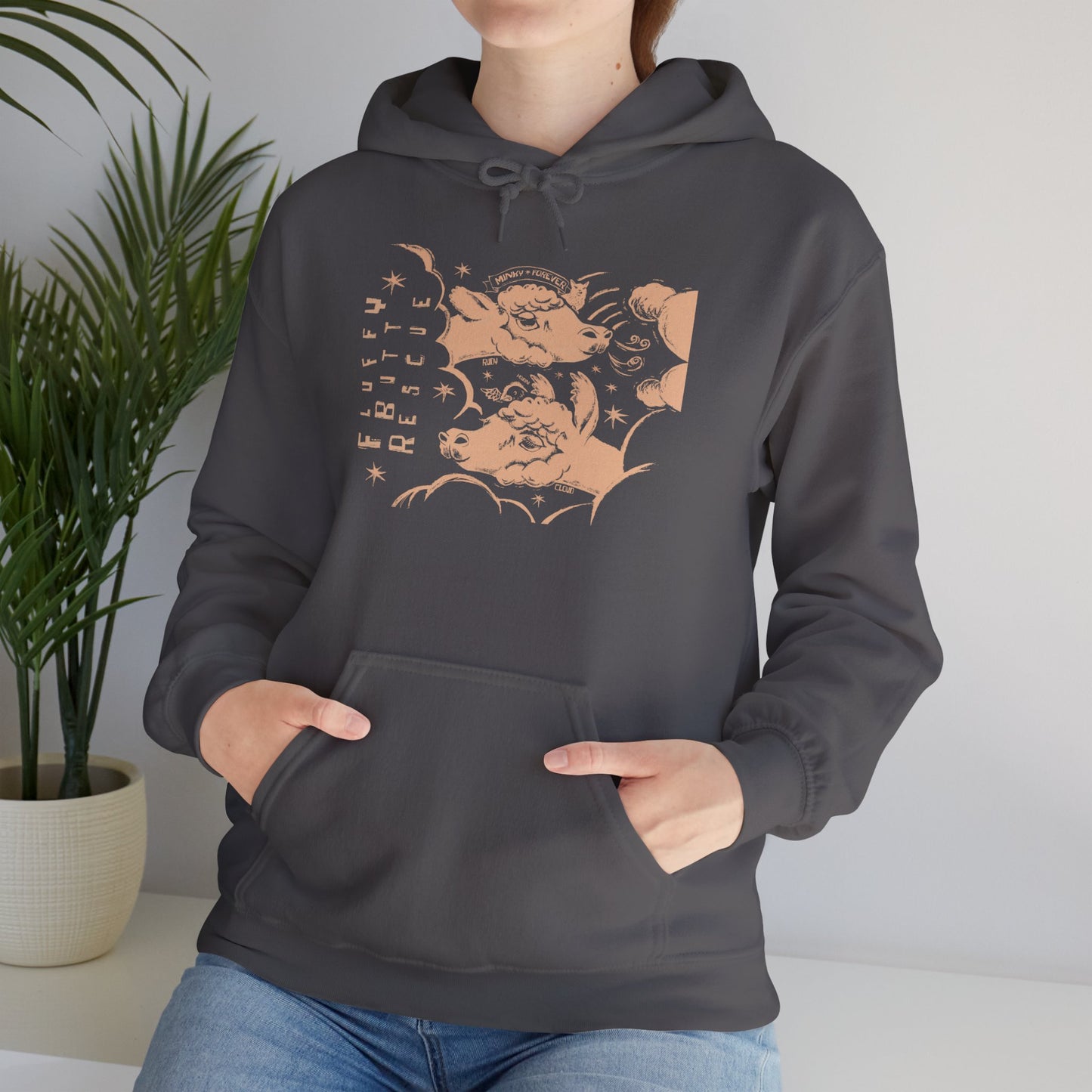 Fluffy Butt Rescue - Minky Forever - Unisex Heavy Blend™ Hooded Sweatshirt
