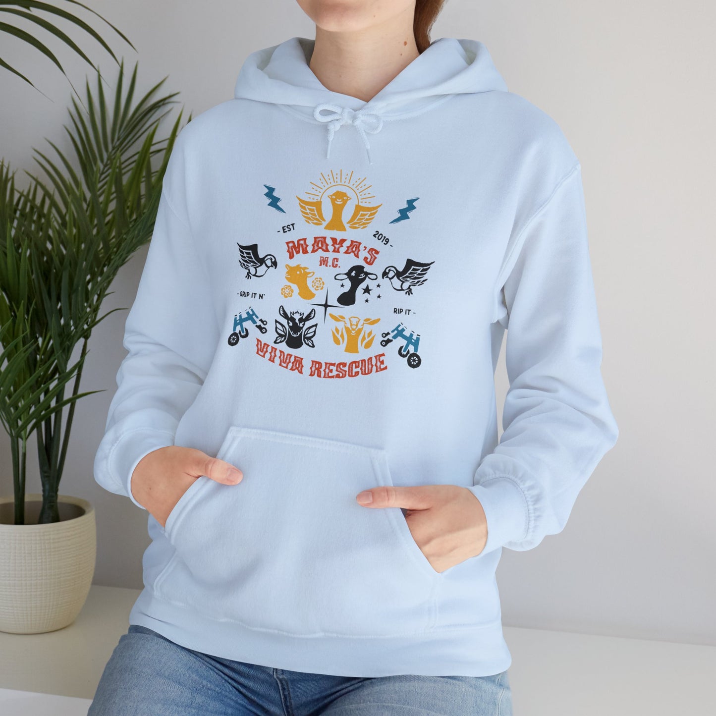 Viva Rescue - Maya's Motorcycle Club - Unisex Heavy Blend™ Hooded Sweatshirt