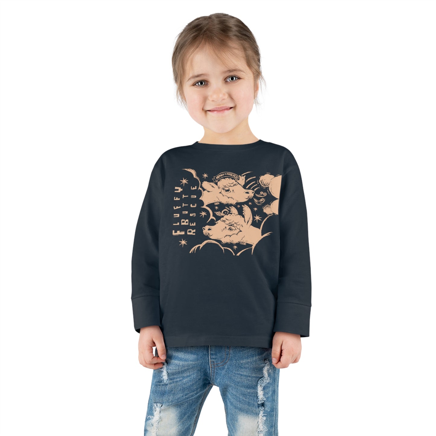 Fluffy Butt Rescue - Minky Forever - Toddler Long Sleeve Tee