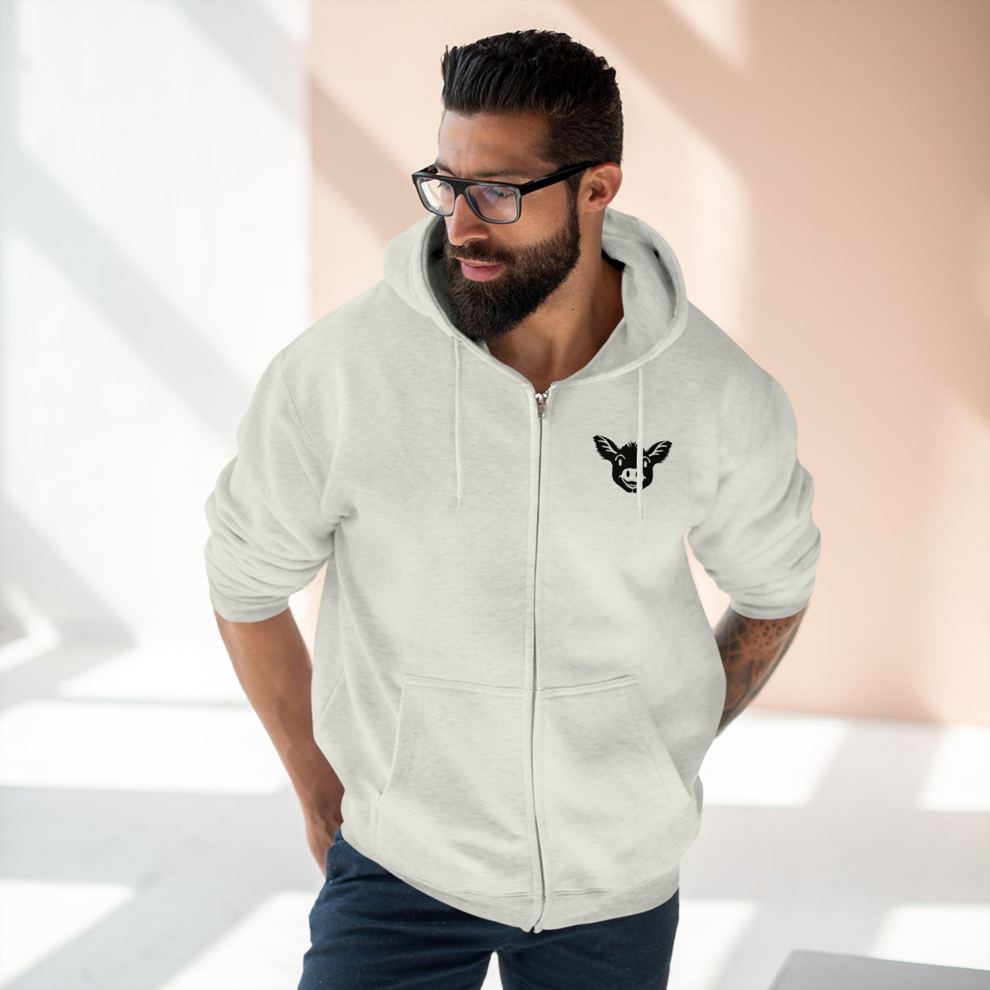 Heartwood Haven - Mama Cece & Her Babies Unisex Premium Full Zip Hoodie