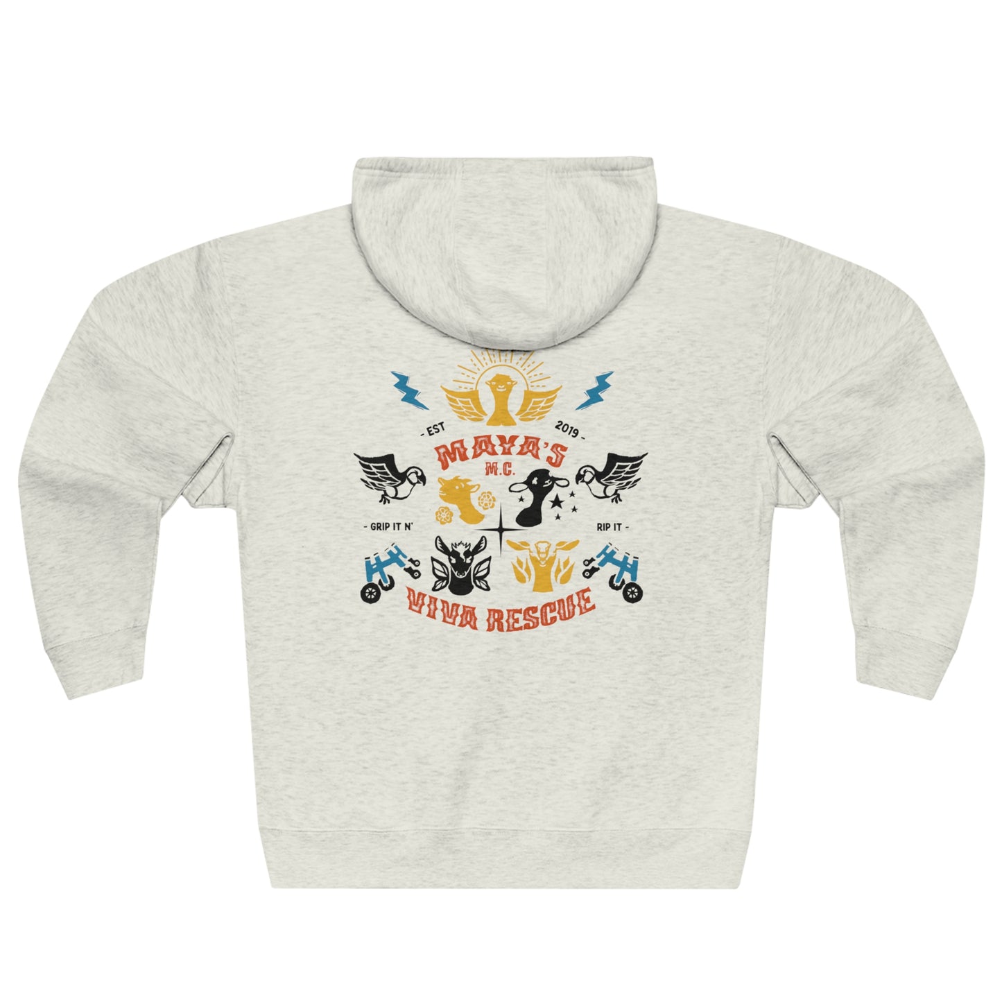 Viva Rescue - Maya's Motorcycle Club - Unisex Premium Full Zip Hoodie