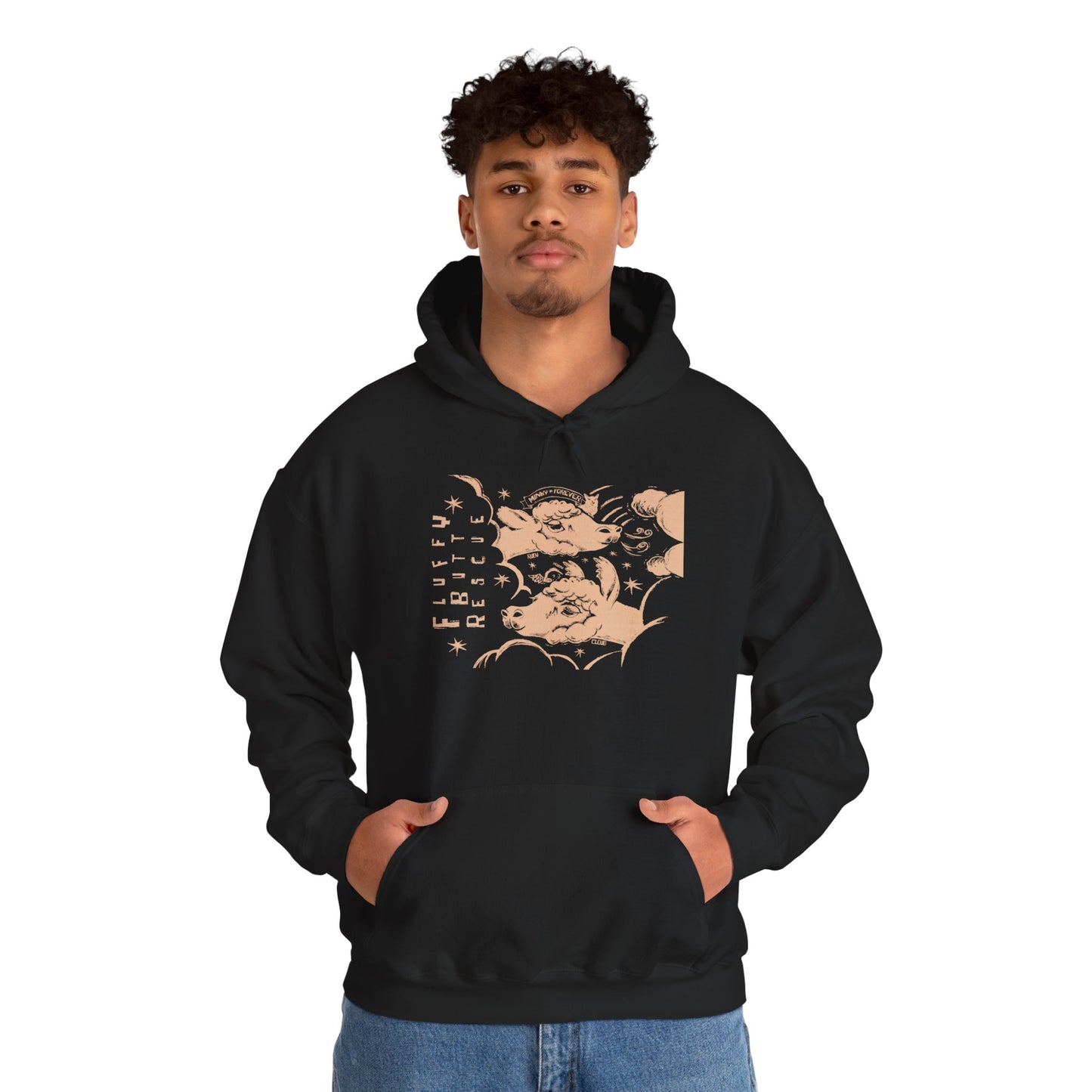 Fluffy Butt Rescue - Minky Forever - Unisex Heavy Blend™ Hooded Sweatshirt