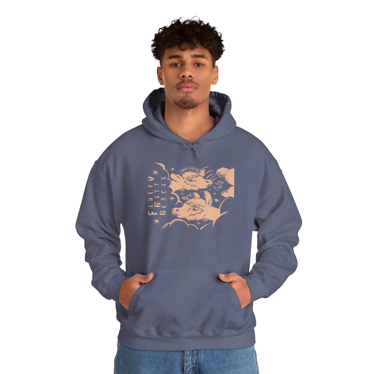 Fluffy Butt Rescue - Minky Forever - Unisex Heavy Blend™ Hooded Sweatshirt