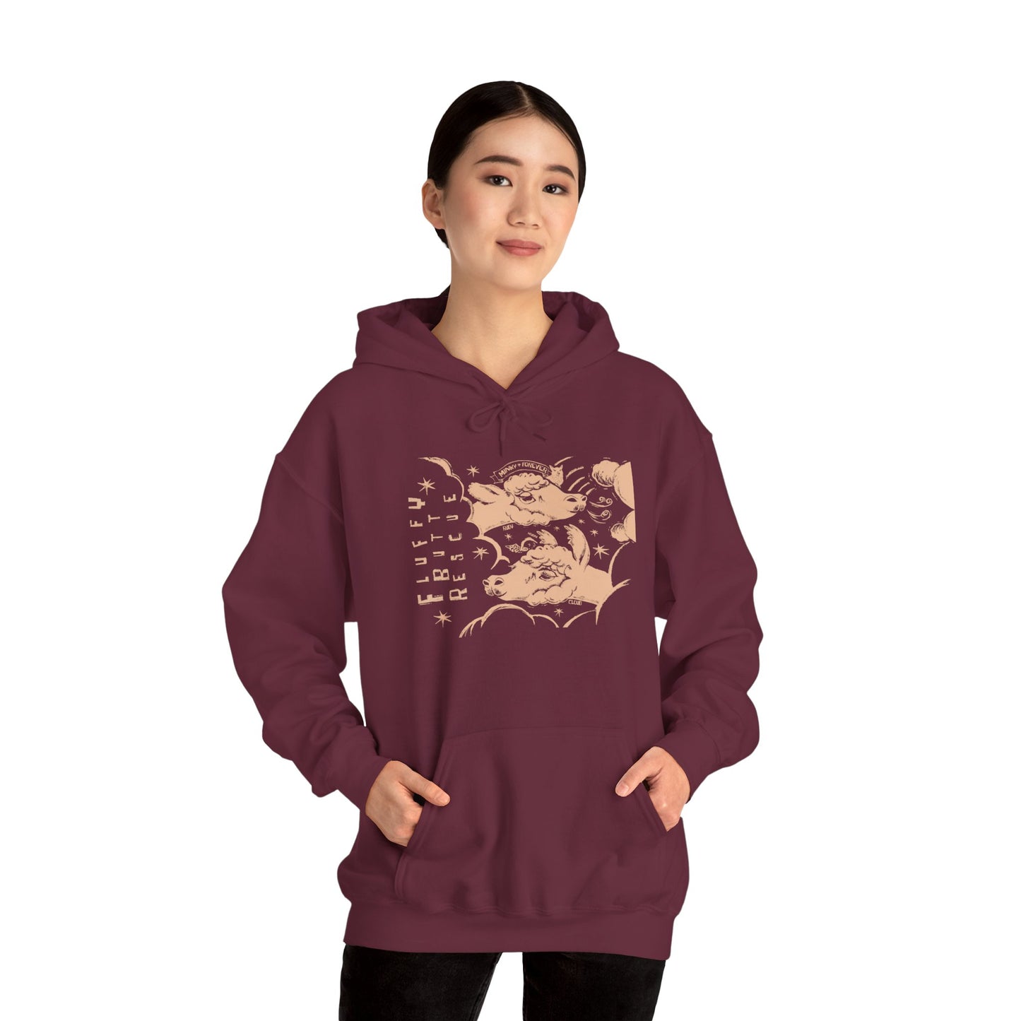 Fluffy Butt Rescue - Minky Forever - Unisex Heavy Blend™ Hooded Sweatshirt