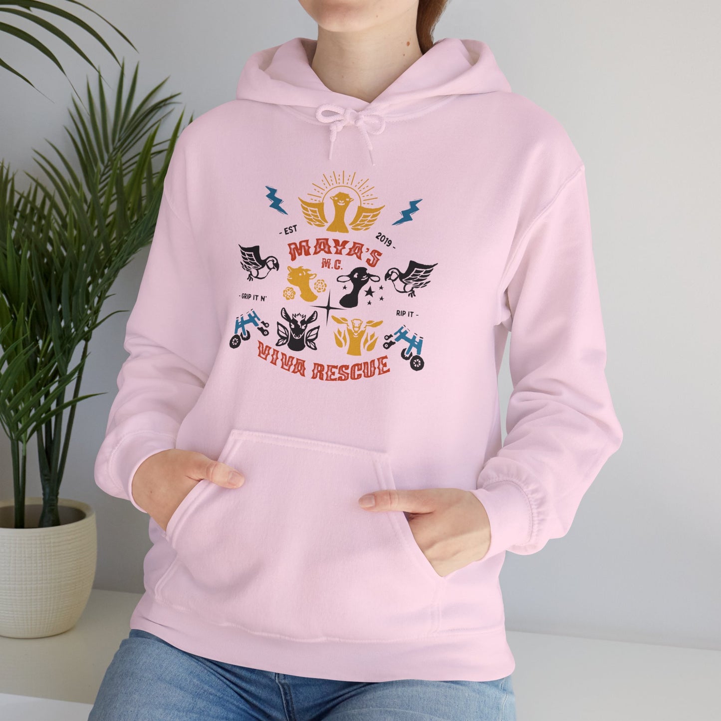 Viva Rescue - Maya's Motorcycle Club - Unisex Heavy Blend™ Hooded Sweatshirt