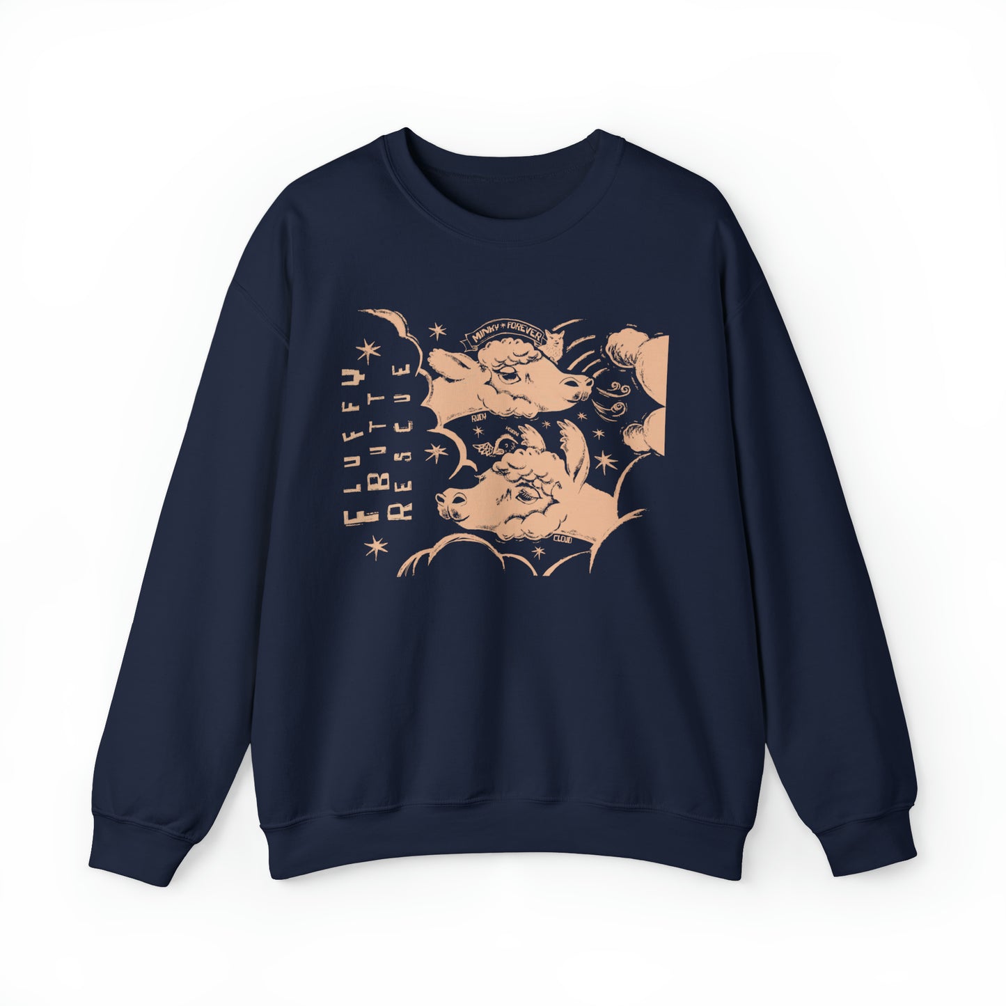 Fluffy Butt Rescue - Minky & Cloud Forever - Unisex Heavy Blend™ Crewneck Sweatshirt