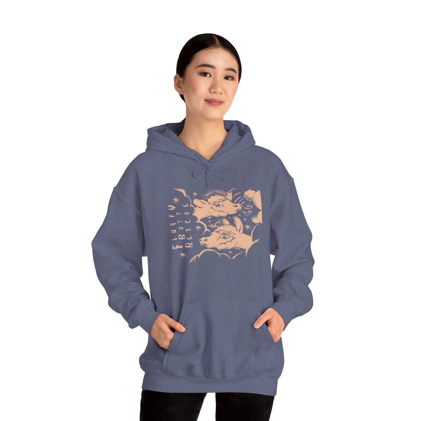 Fluffy Butt Rescue - Minky Forever - Unisex Heavy Blend™ Hooded Sweatshirt