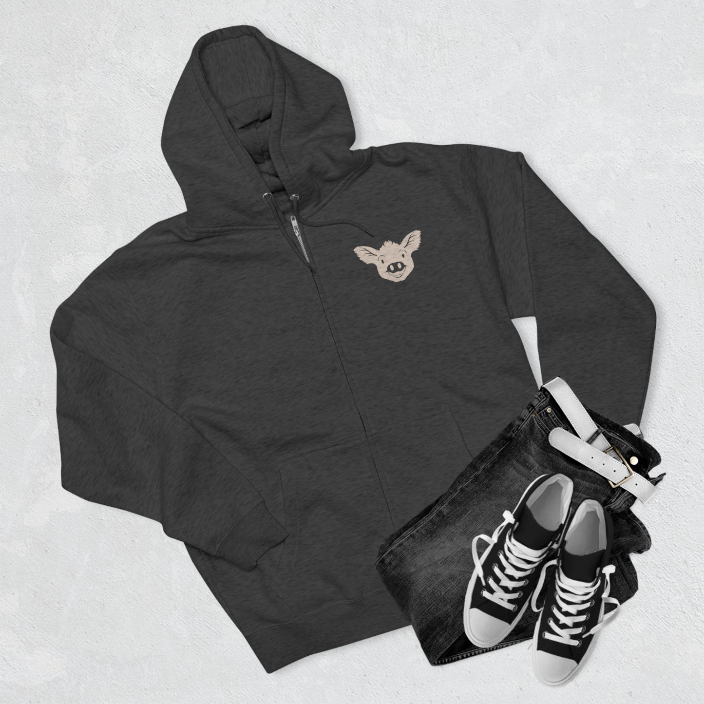Heartwood Haven - Mama Cece & Her Babies Unisex Premium Full Zip Hoodie