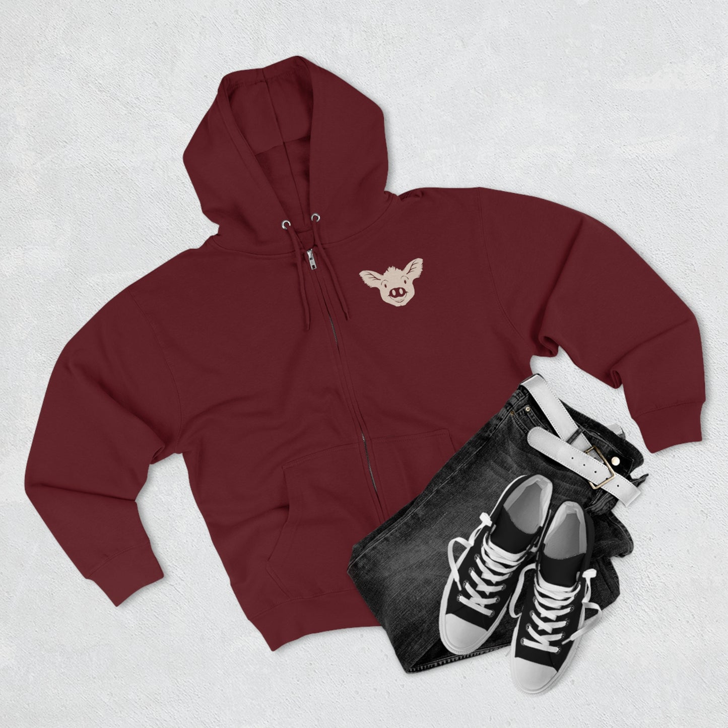 Heartwood Haven - Mama Cece & Her Babies Unisex Premium Full Zip Hoodie