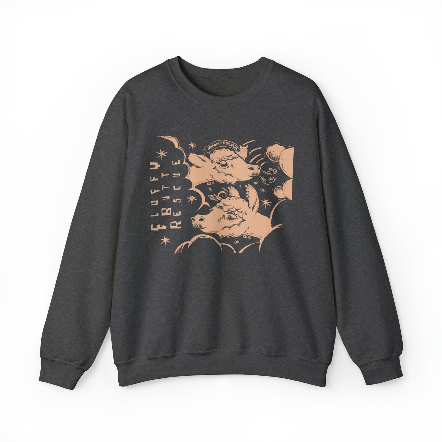 Fluffy Butt Rescue - Minky & Cloud Forever - Unisex Heavy Blend™ Crewneck Sweatshirt