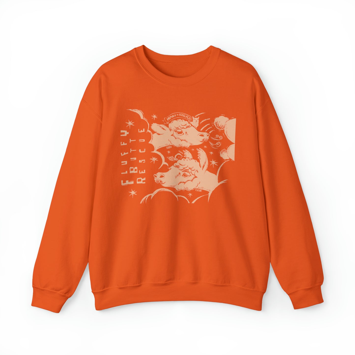 Fluffy Butt Rescue - Minky & Cloud Forever - Unisex Heavy Blend™ Crewneck Sweatshirt