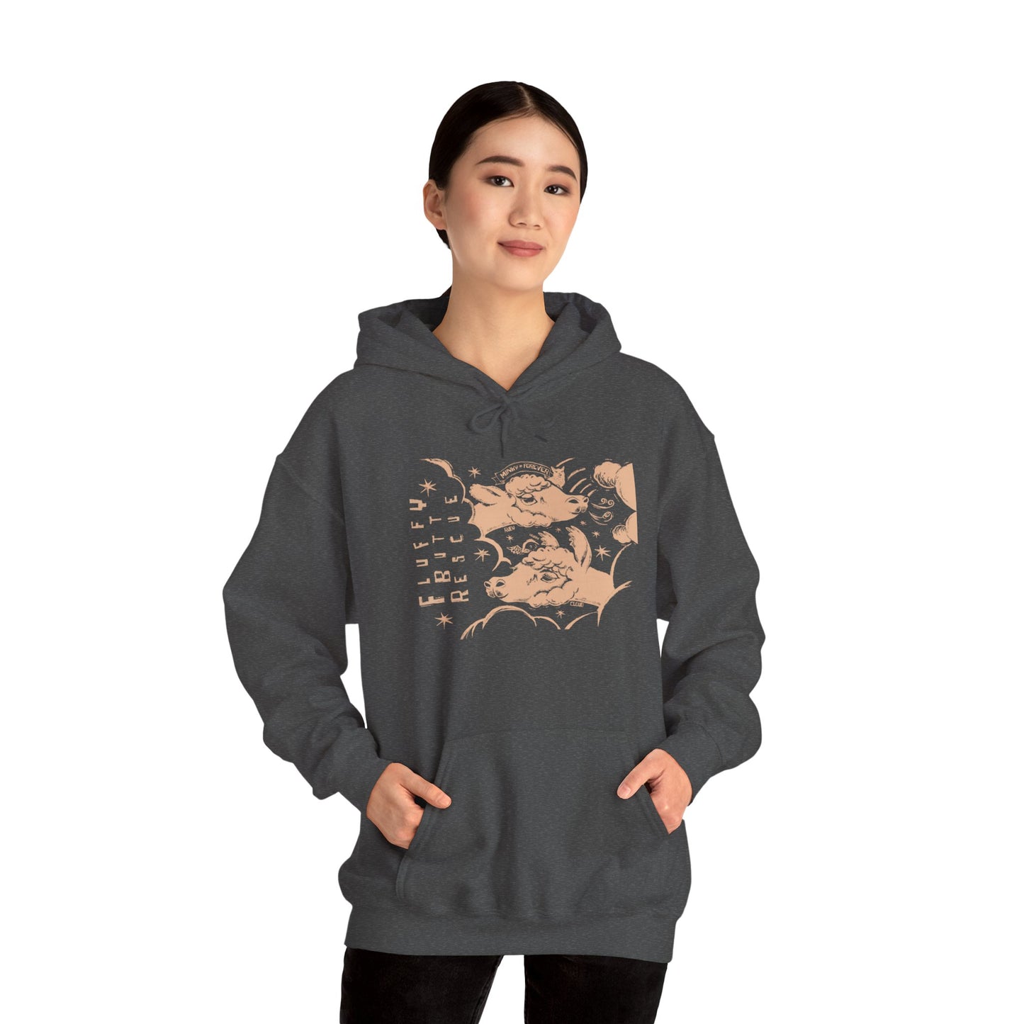 Fluffy Butt Rescue - Minky Forever - Unisex Heavy Blend™ Hooded Sweatshirt