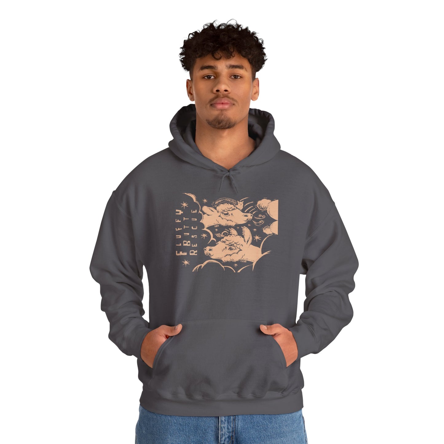 Fluffy Butt Rescue - Minky Forever - Unisex Heavy Blend™ Hooded Sweatshirt