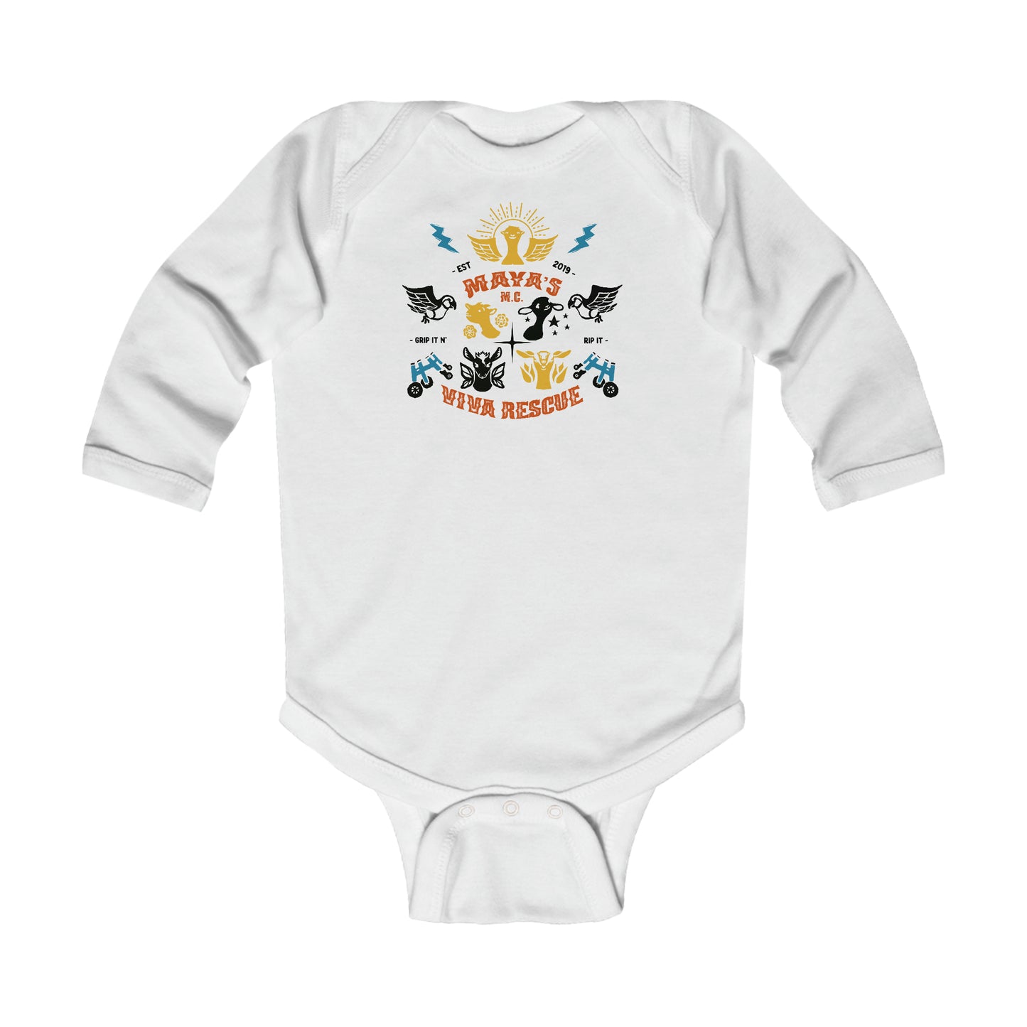 Viva Rescue - Maya's Motor Cycle Club - Infant Long Sleeve Bodysuit