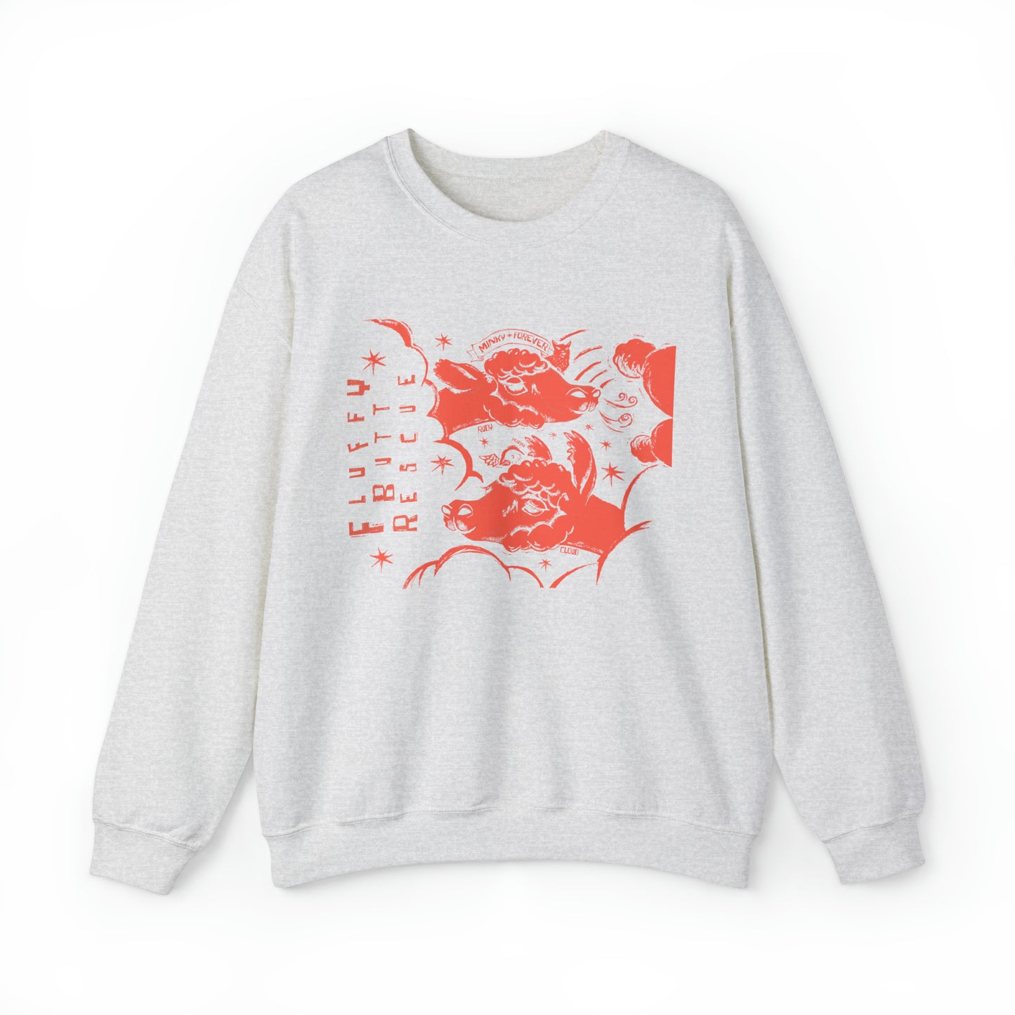 Fluffy Butt Rescue - Minky & Cloud Forever - Unisex Heavy Blend™ Crewneck Sweatshirt