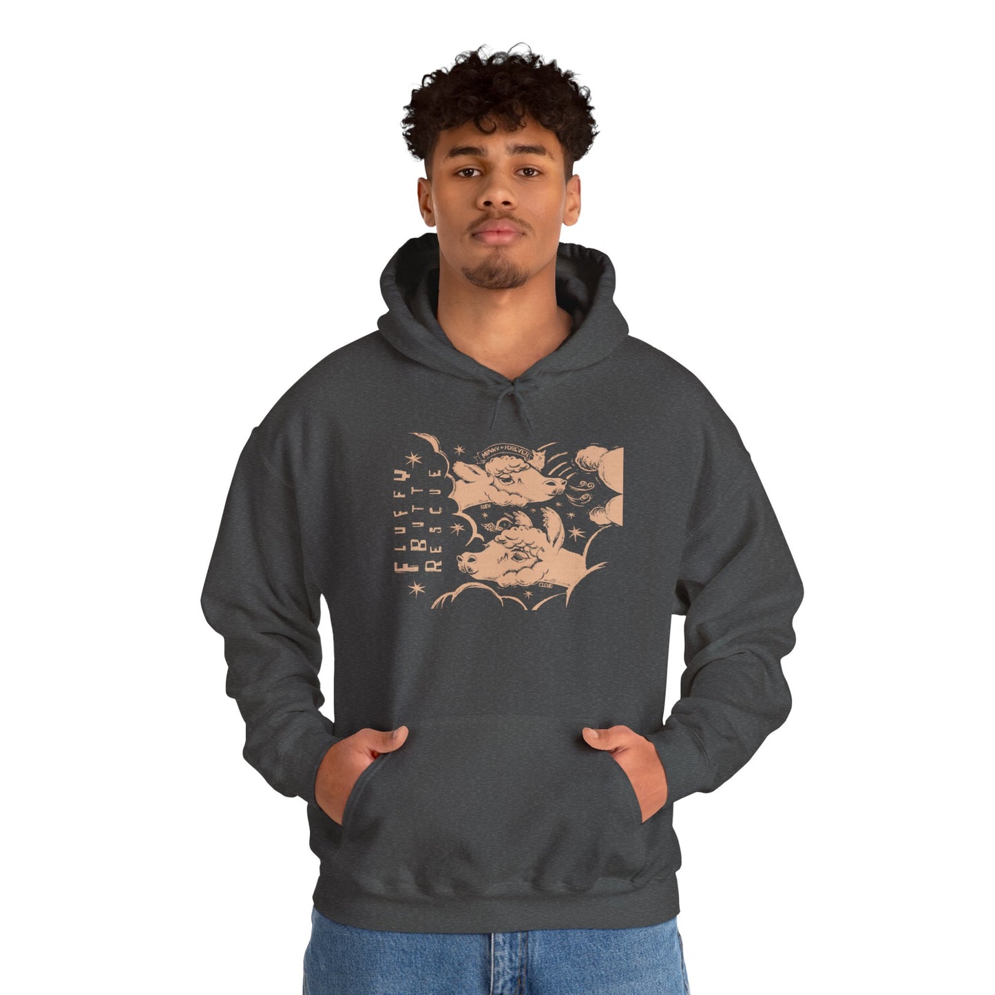 Fluffy Butt Rescue - Minky Forever - Unisex Heavy Blend™ Hooded Sweatshirt