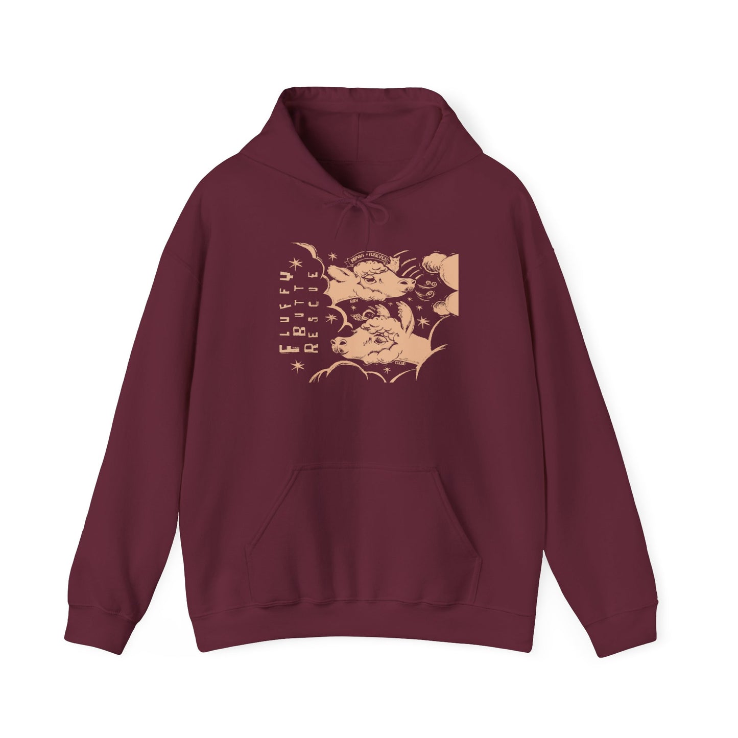 Fluffy Butt Rescue - Minky Forever - Unisex Heavy Blend™ Hooded Sweatshirt