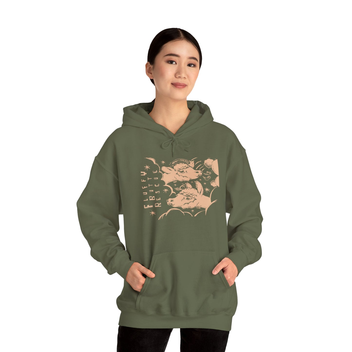 Fluffy Butt Rescue - Minky Forever - Unisex Heavy Blend™ Hooded Sweatshirt