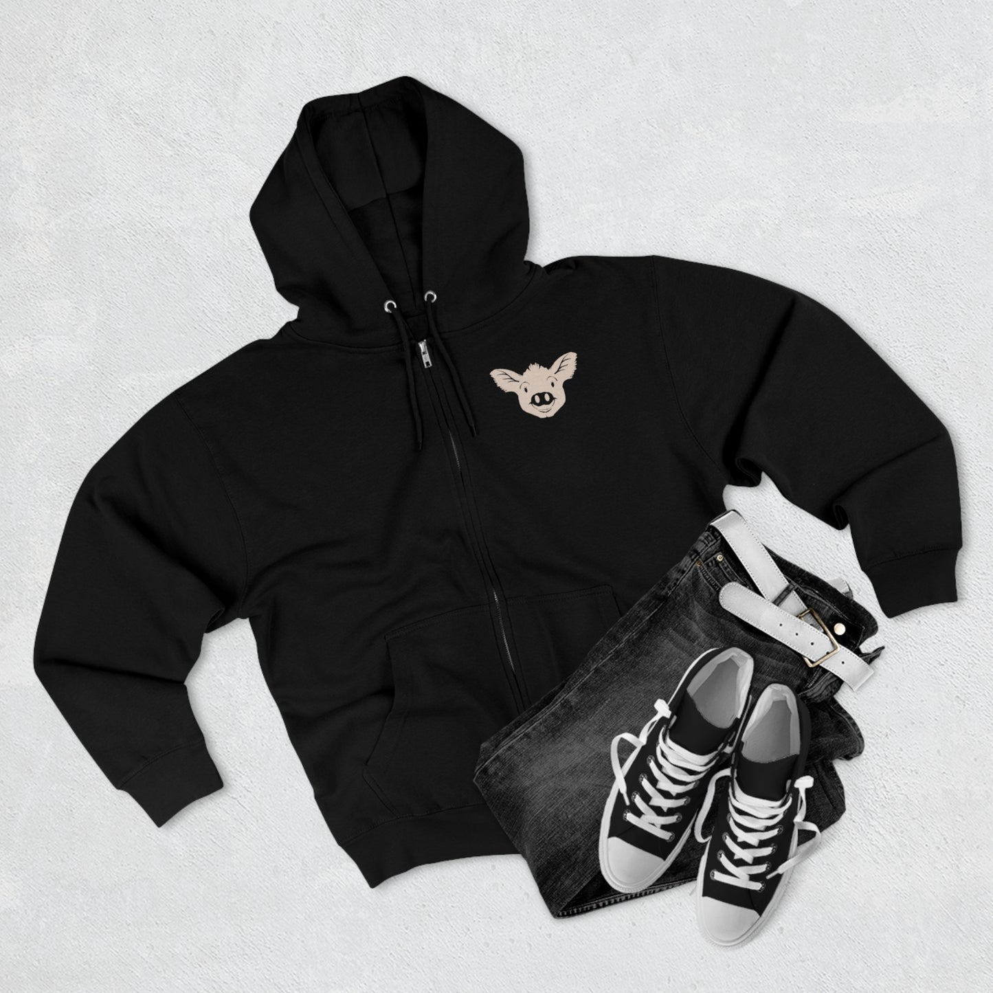 Heartwood Haven - Mama Cece & Her Babies Unisex Premium Full Zip Hoodie