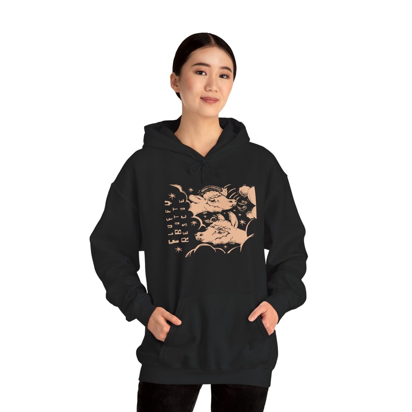 Fluffy Butt Rescue - Minky Forever - Unisex Heavy Blend™ Hooded Sweatshirt