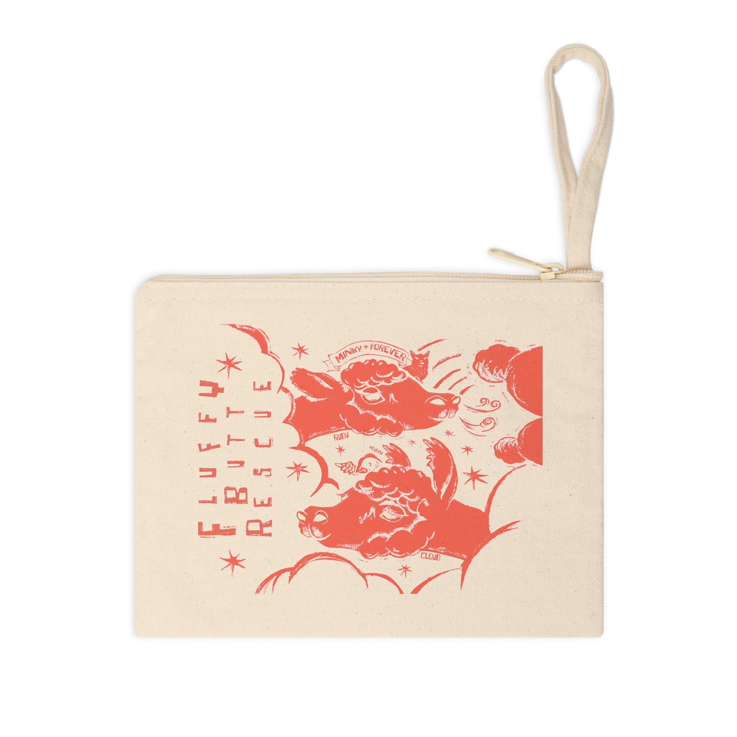 Fluffy Butt Rescue - Minky Forever - Accessory Zipper Pouch