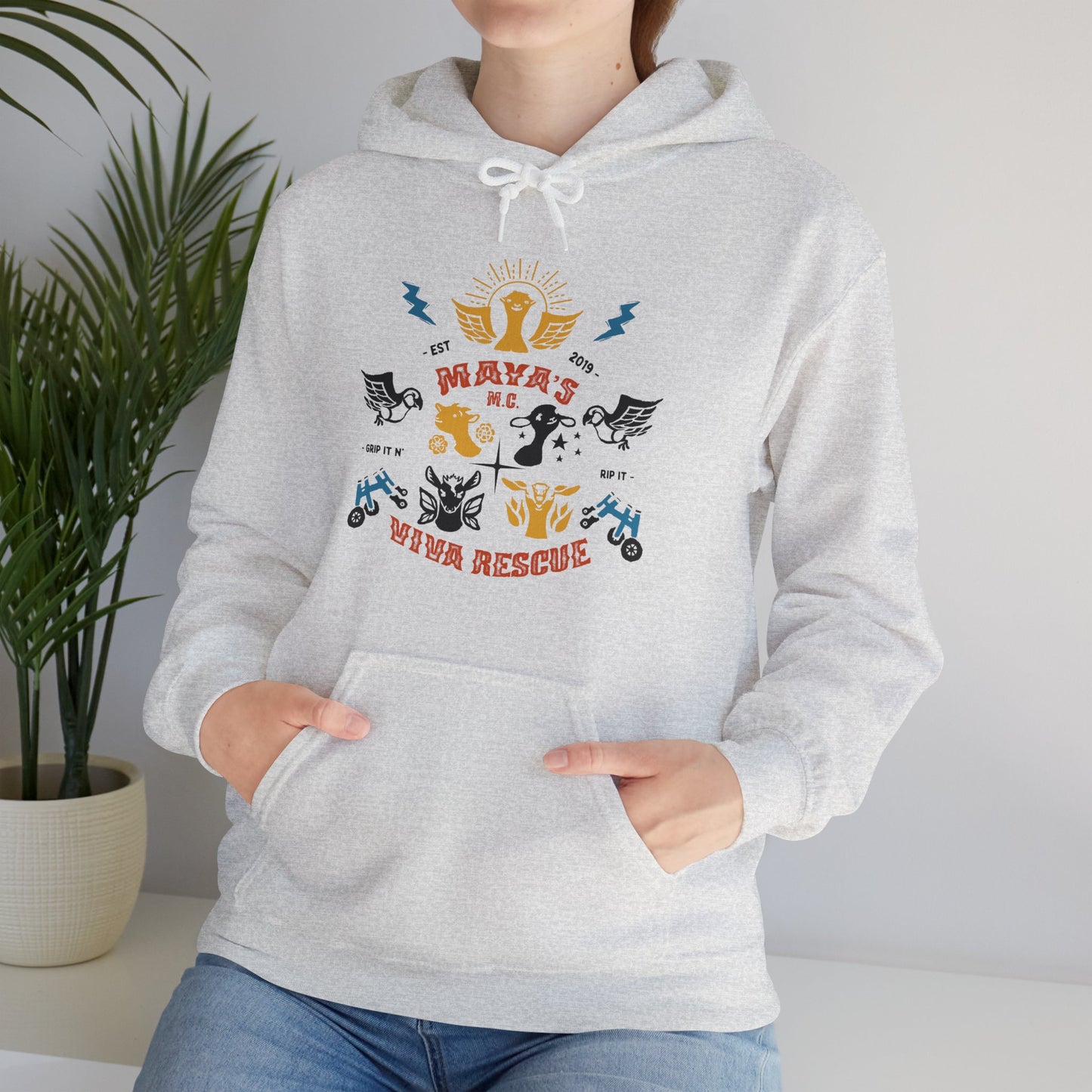 Viva Rescue - Maya's Motorcycle Club - Unisex Heavy Blend™ Hooded Sweatshirt