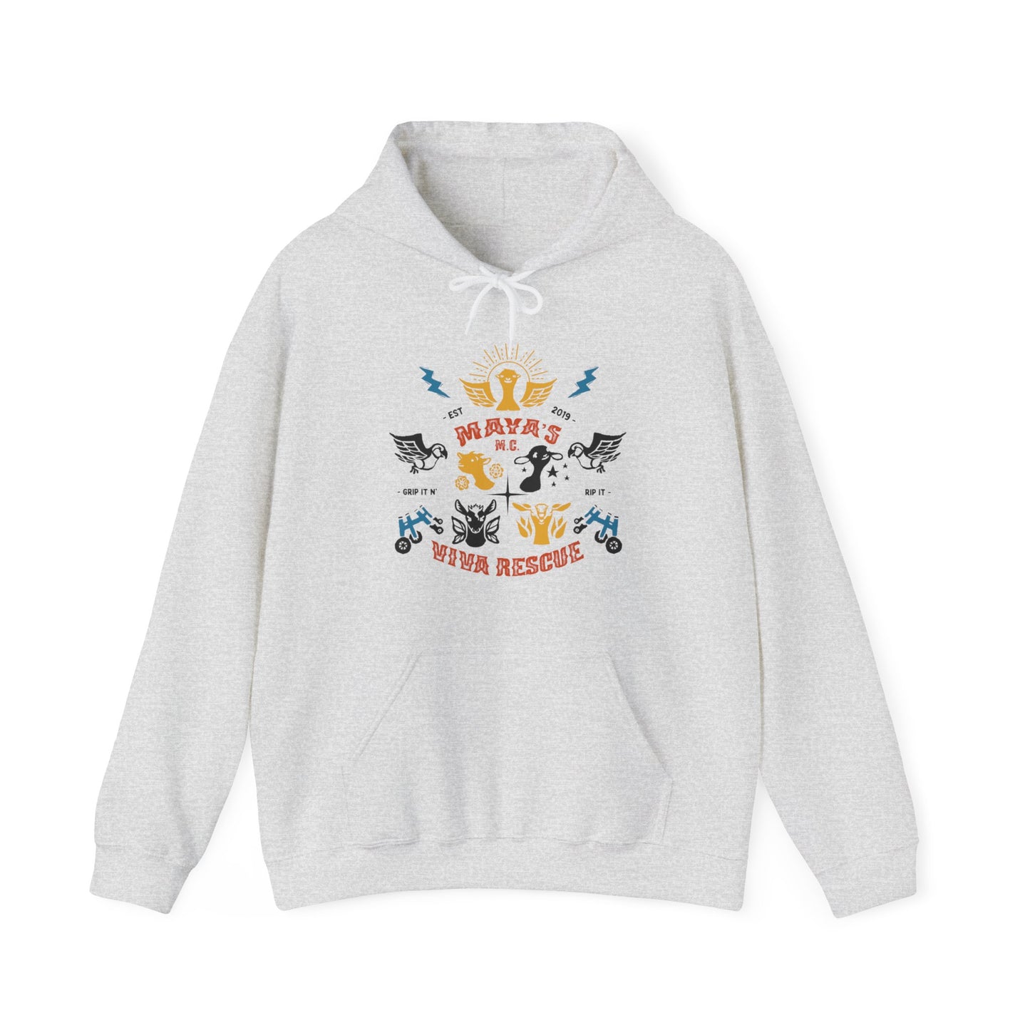 Viva Rescue - Maya's Motorcycle Club - Unisex Heavy Blend™ Hooded Sweatshirt