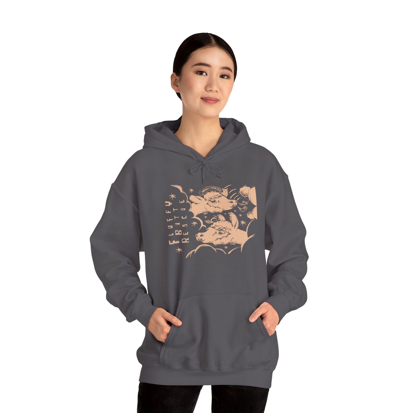 Fluffy Butt Rescue - Minky Forever - Unisex Heavy Blend™ Hooded Sweatshirt