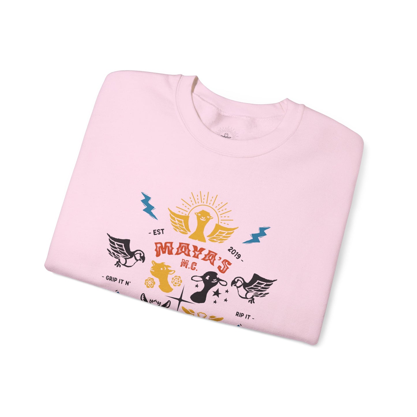 Viva Rescue - Maya's Motorcycle Club - Unisex Heavy Blend™ Crewneck Sweatshirt